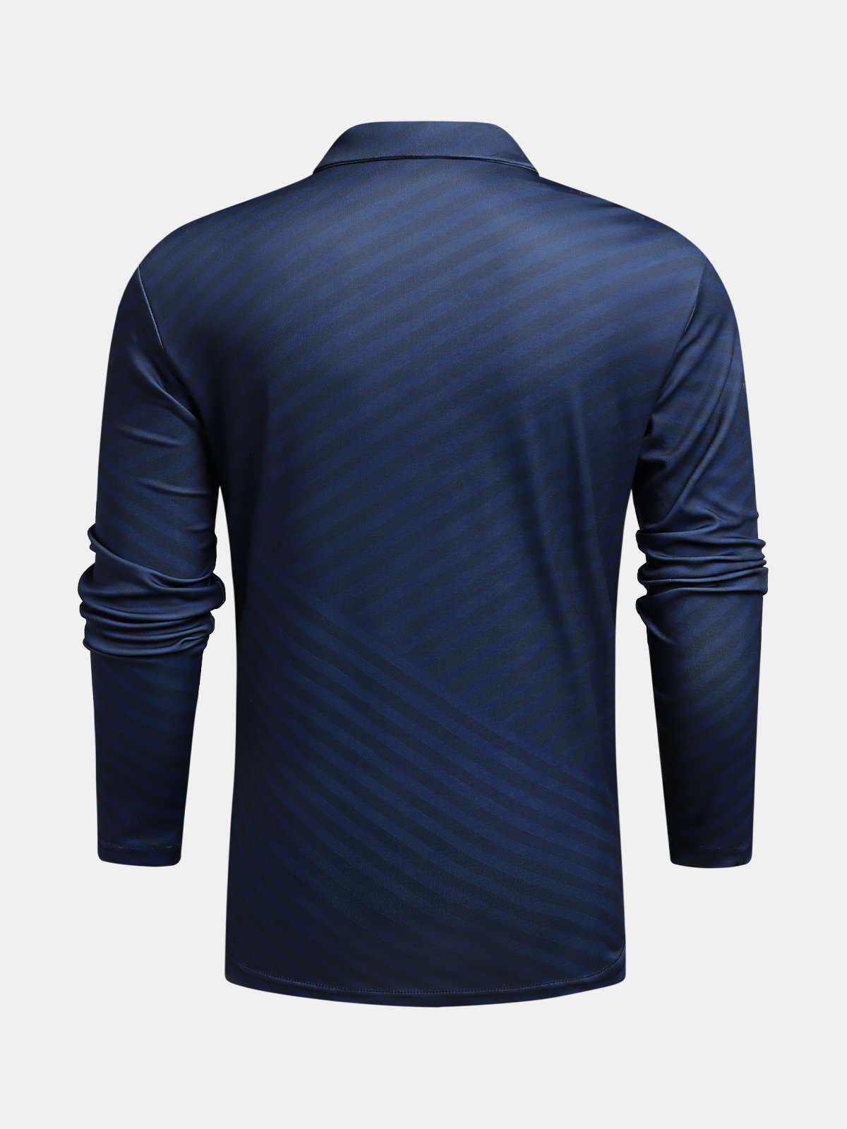 Striped  Buttons Long Sleeve Polo