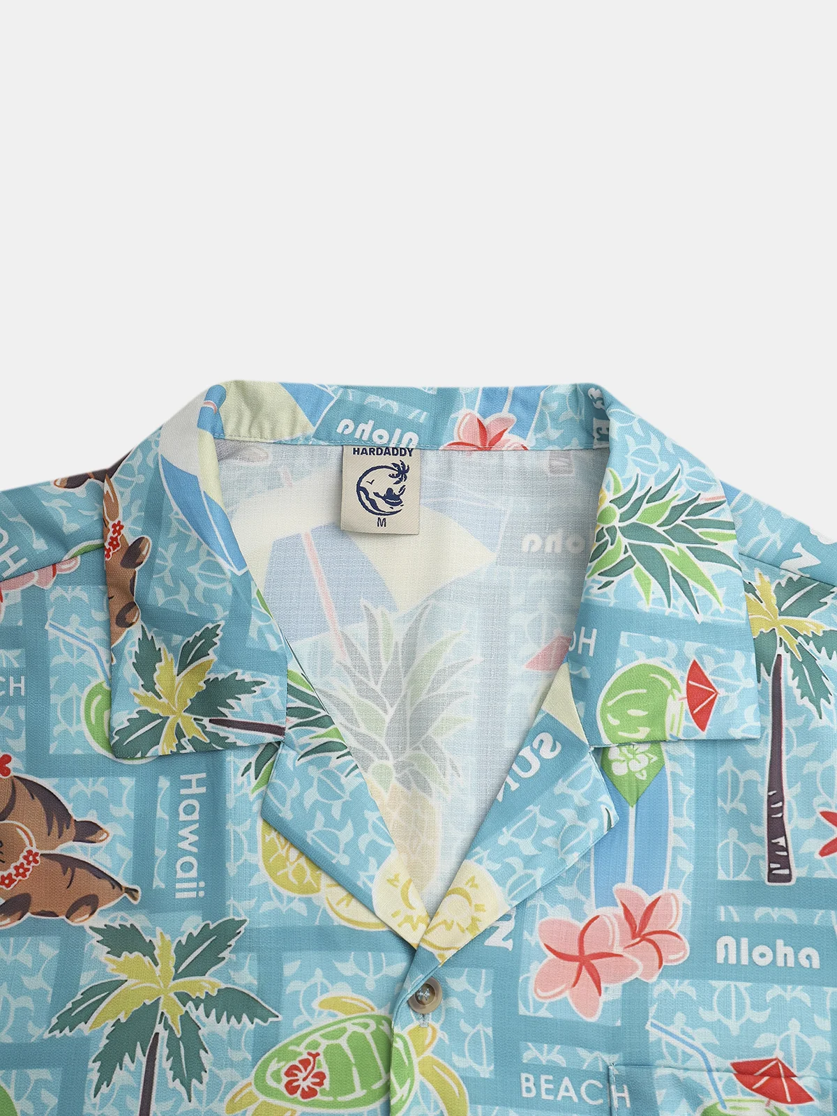 Coconut Tree Seal Print Chest Pocket Short Sleeve Resort Shirt