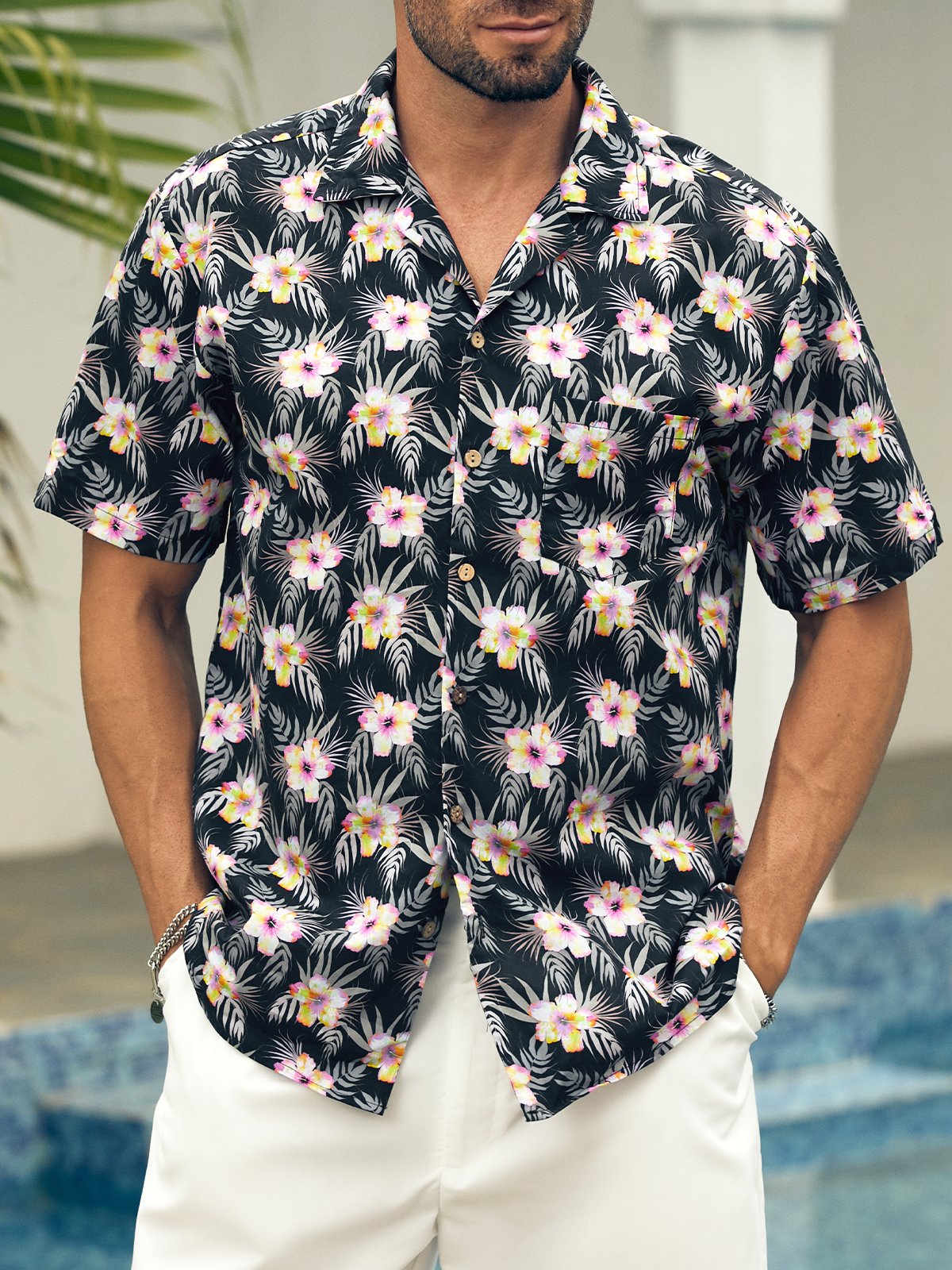 Hardaddy®Cotton Tropical Chest Pocket Resort Shirt