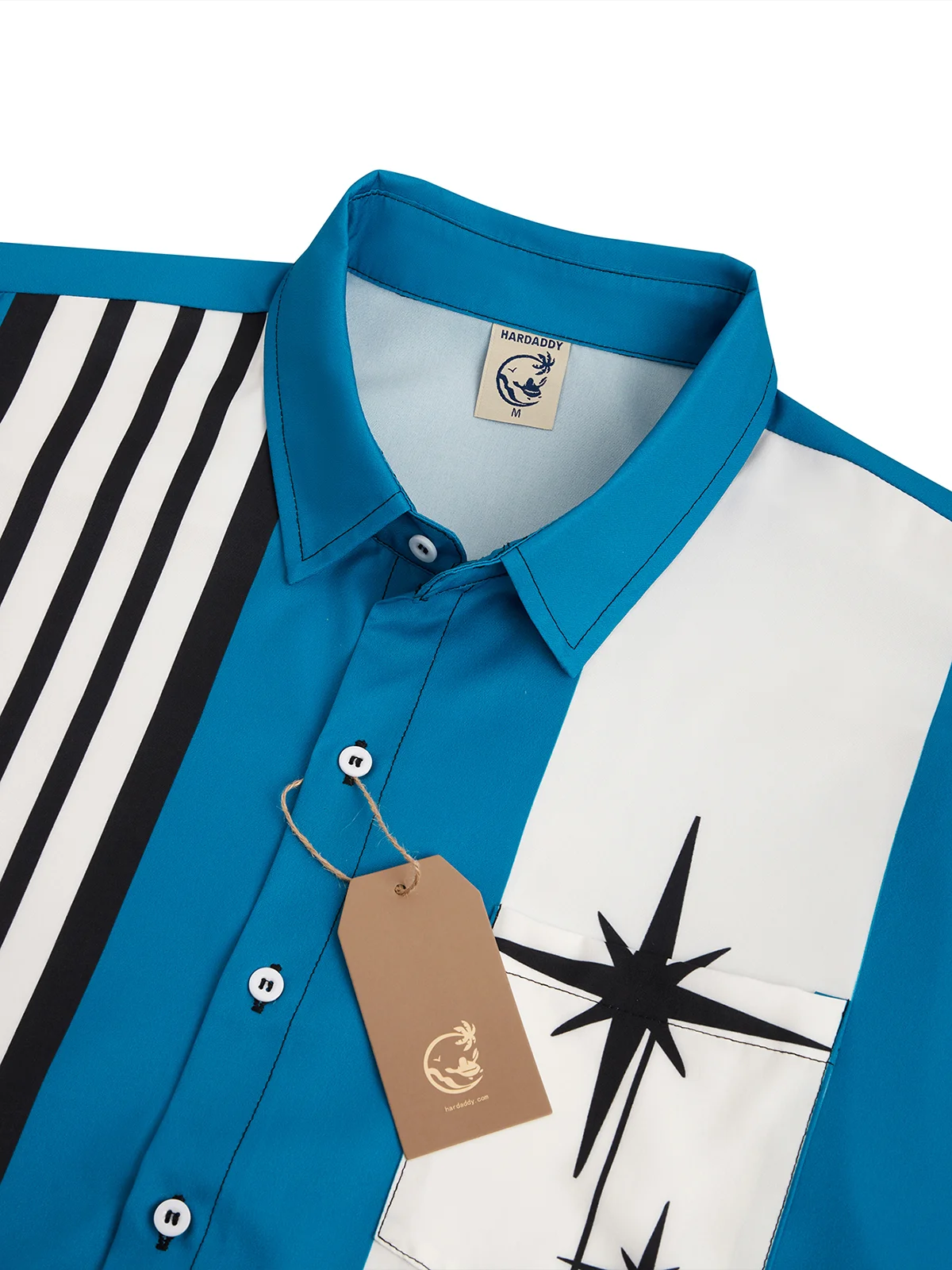 Geometric Stripes Chest Pocket Short Sleeve Shirt
