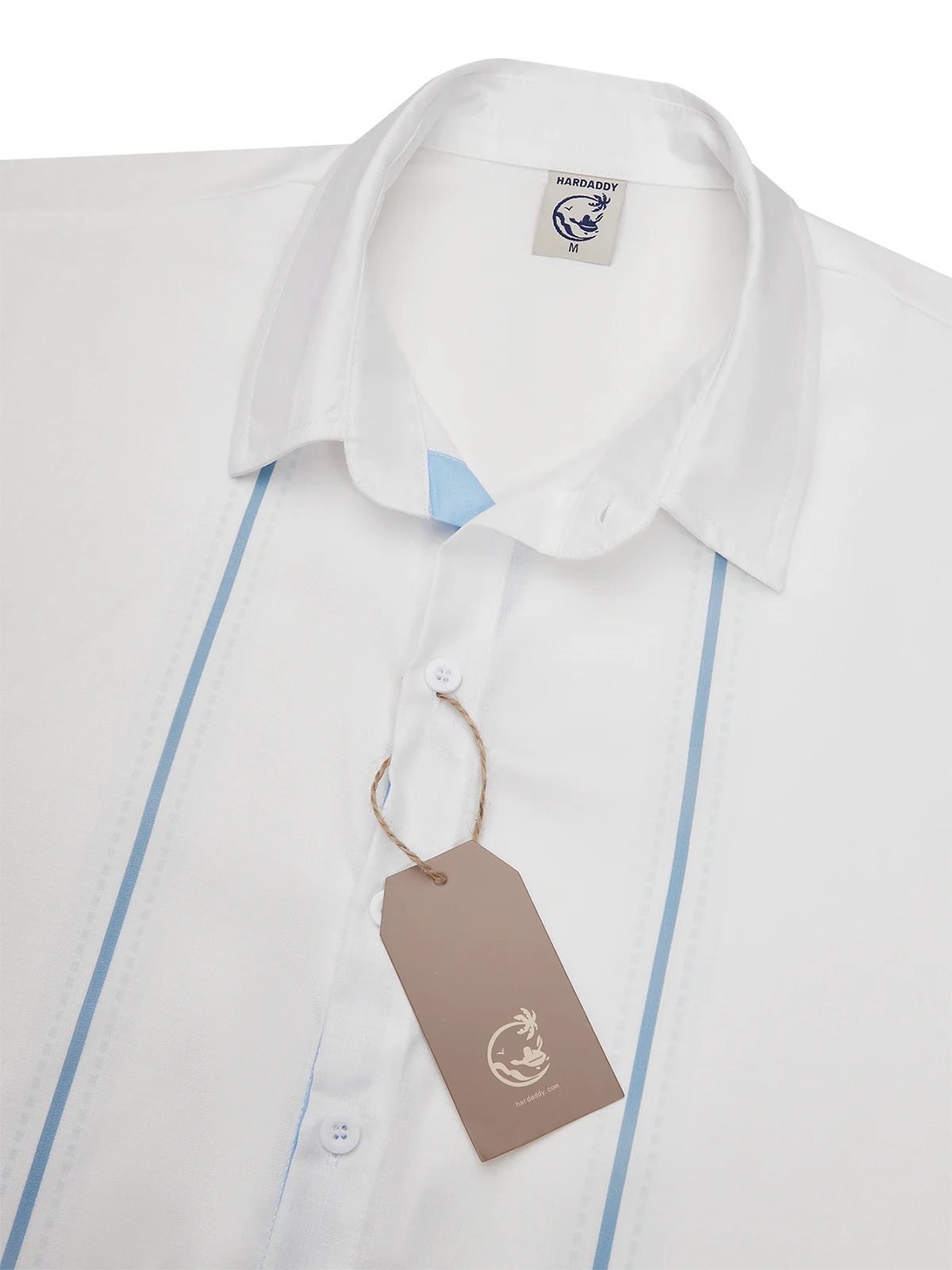 Hardaddy Stripe Contrast Short Sleeve Guayabera Shirt
