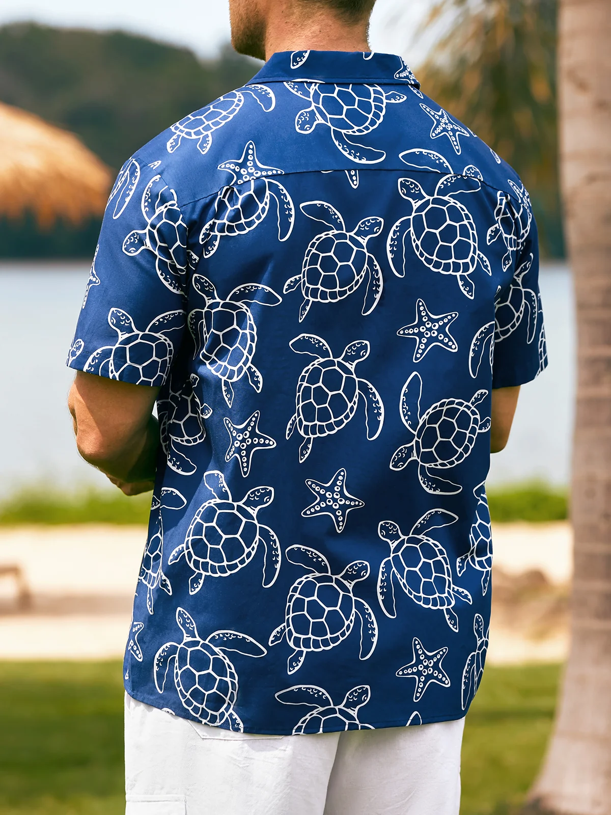 Hardaddy® Cotton Sea Turtle Chest Pocket Aloha Shirt