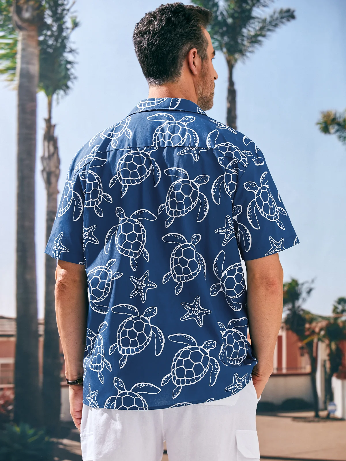 Hardaddy® Cotton Sea Turtle Chest Pocket Aloha Shirt