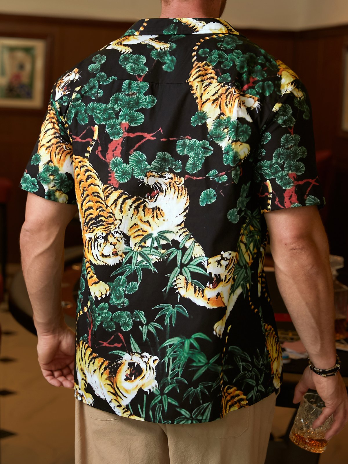 Hardaddy® Cotton Tiger Chest Pocket Aloha Shirt