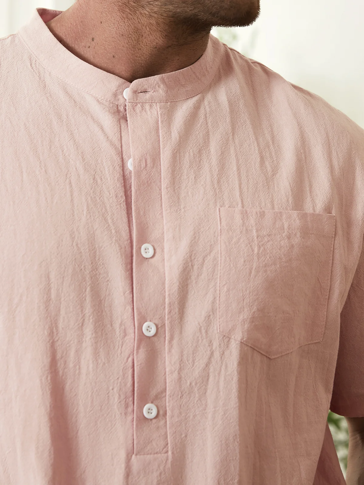 Hardaddy® Cotton Plain Henley Collar Resort Shirt