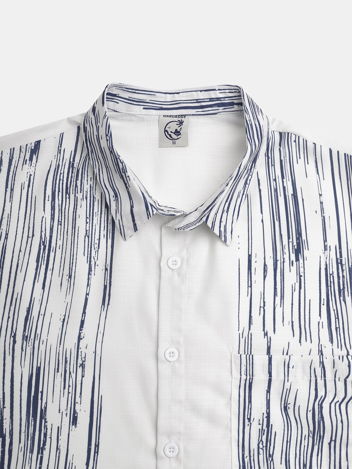 Striped Chest Pocket Short Sleeve Casual Shirt