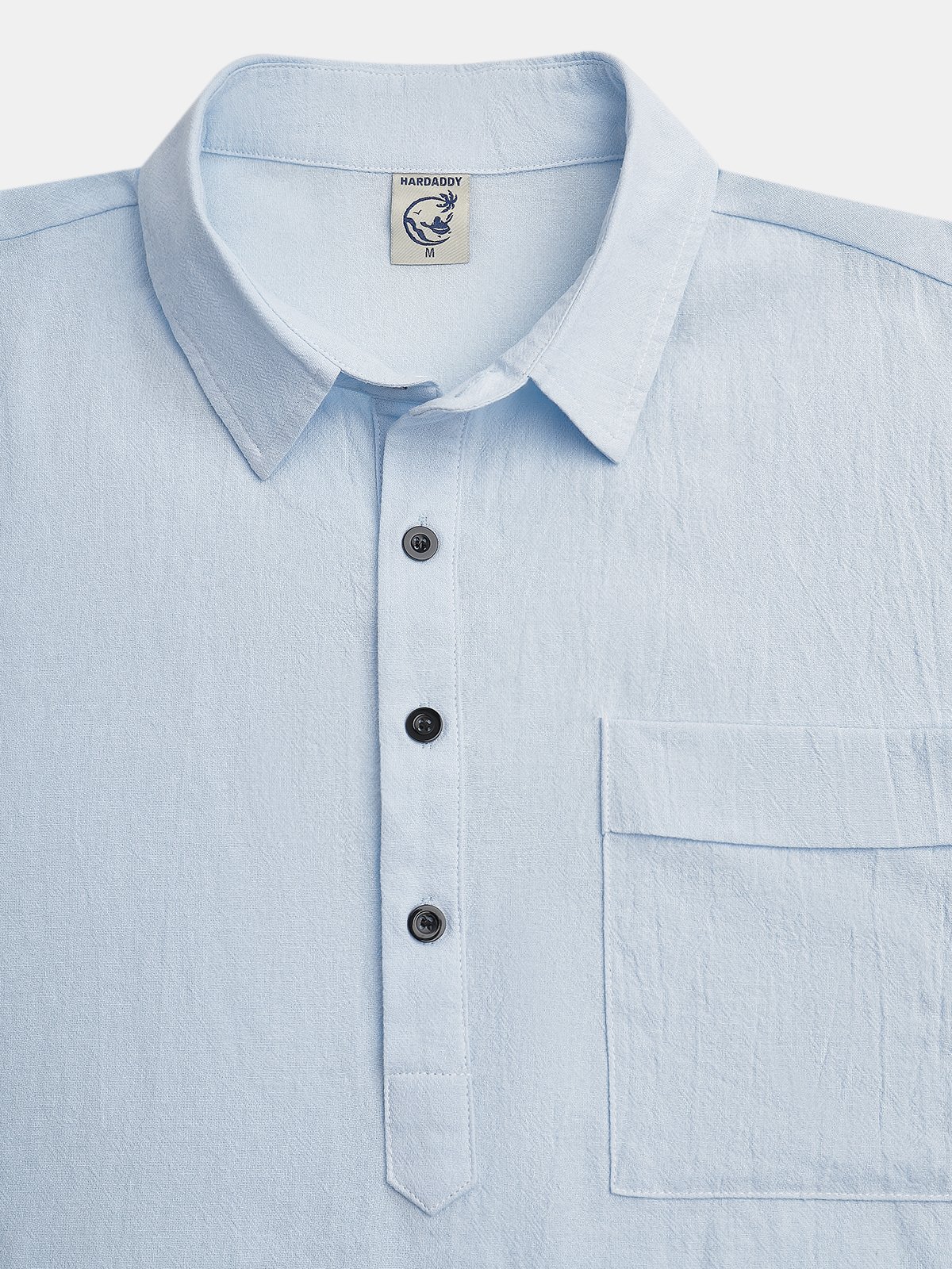 Plain Chest Pocket Short Sleeve Casual Shirt