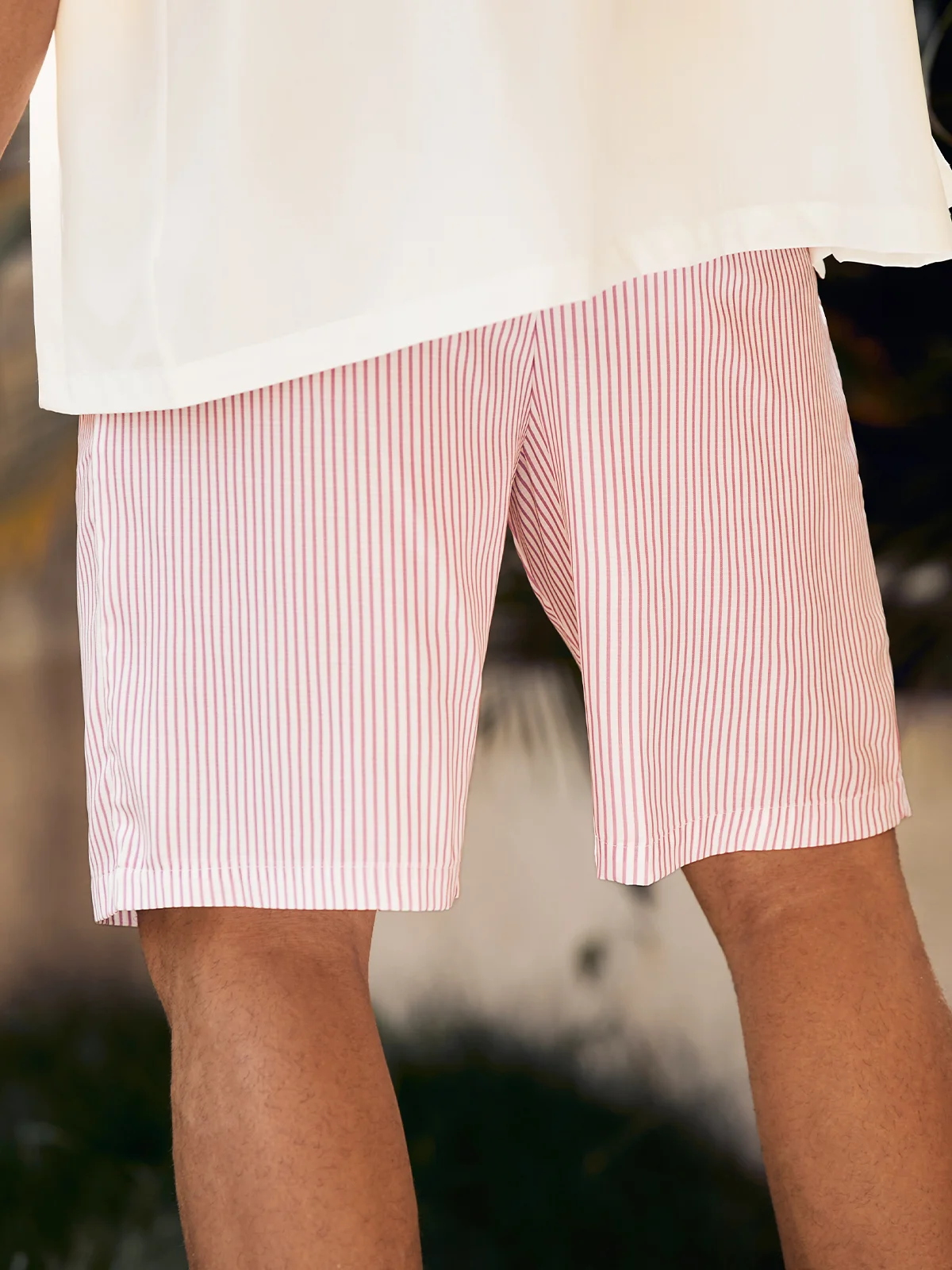 Striped Casual Bermuda Shorts