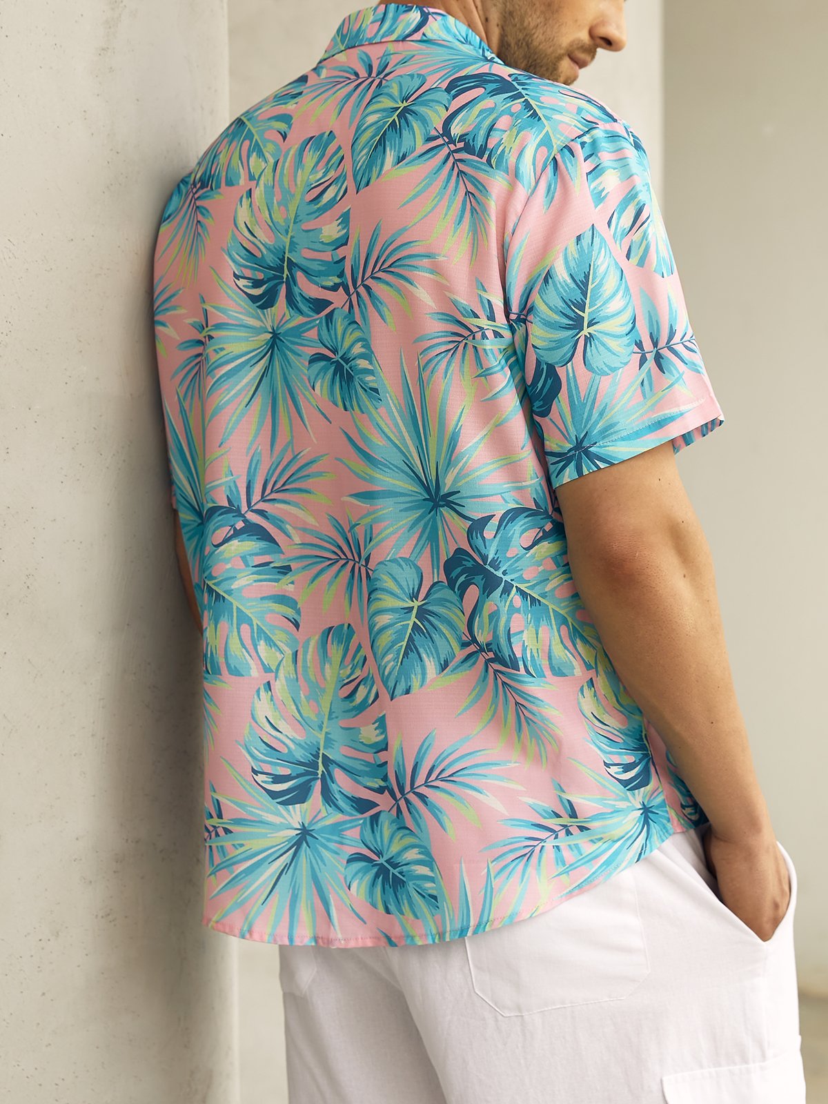 Tropical Chest Pocket Short Sleeve Resort Shirt