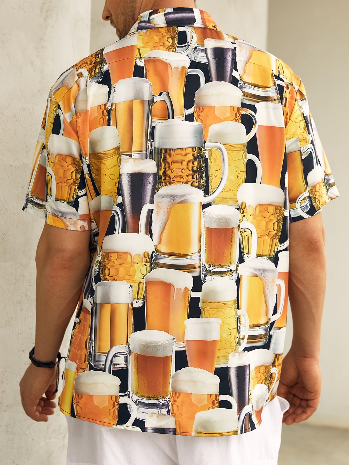 Hardaddy Beer Chest Pockets Short Sleeve Hawaiian Shirts