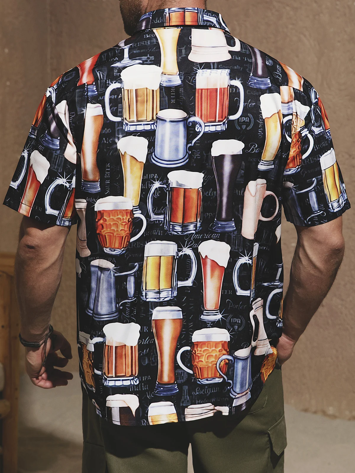 Beer Chest Pockets Short Sleeve Casual Shirts