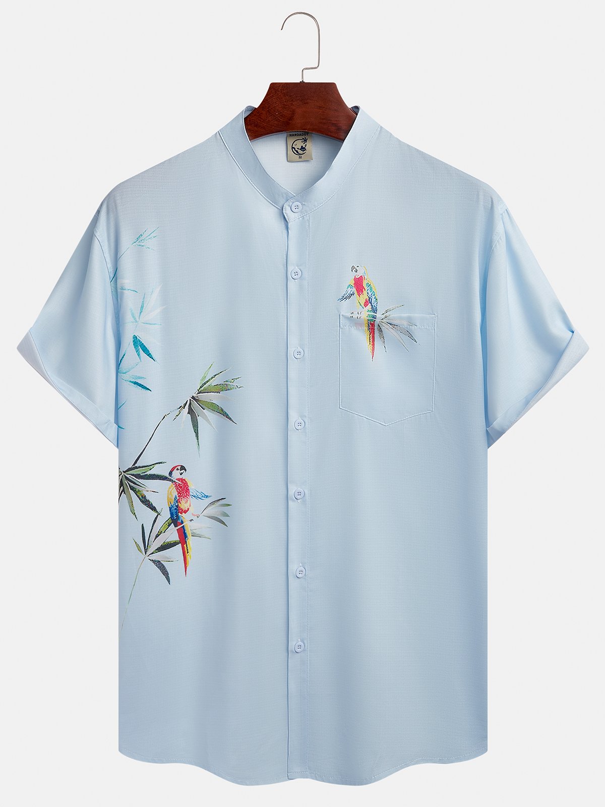 Hawaiian Parrots Chest Pocket Short Sleeve Resort Shirt