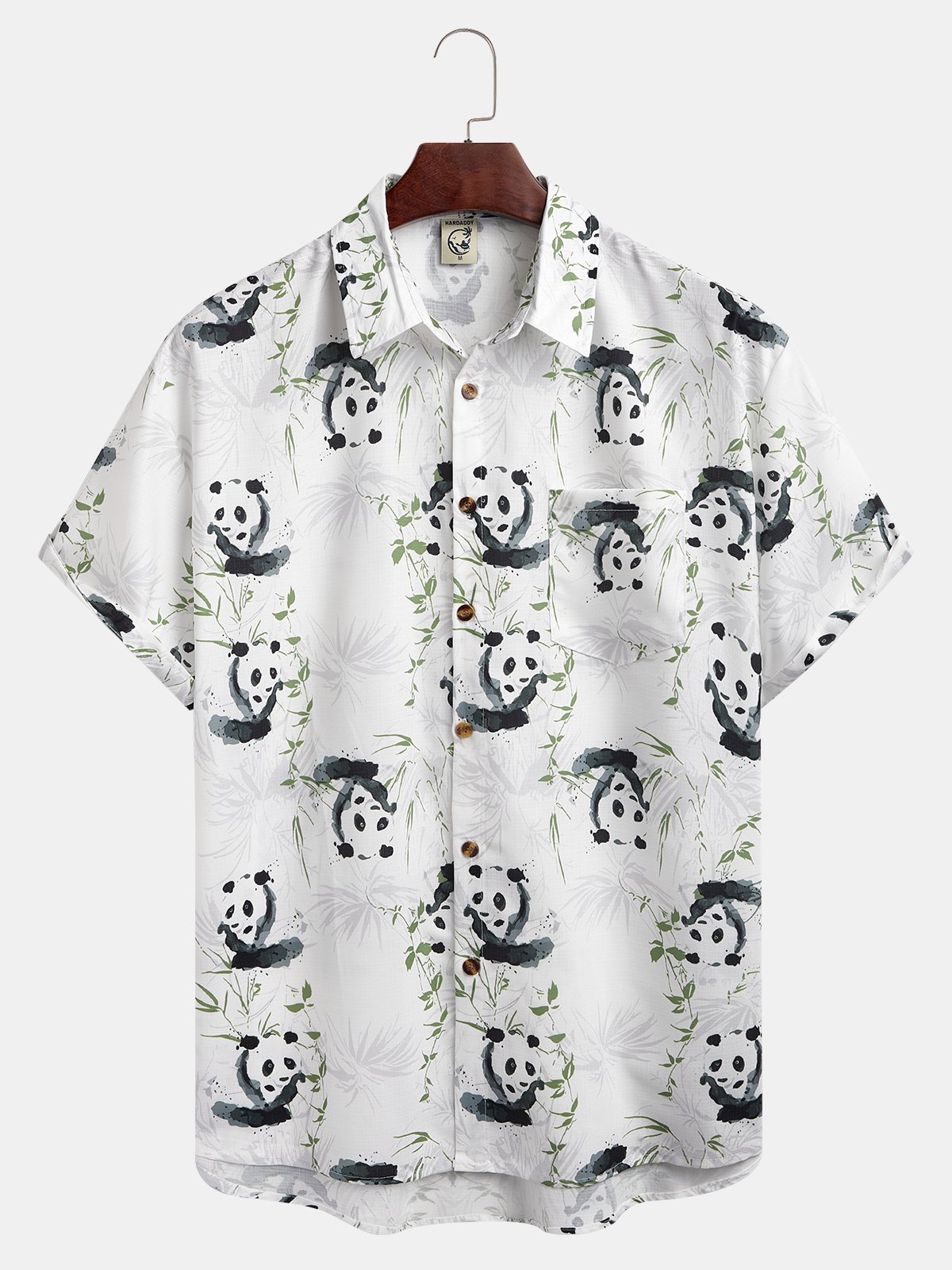 Bamboo Panda Chest Pocket Short Sleeve Resort Shirt