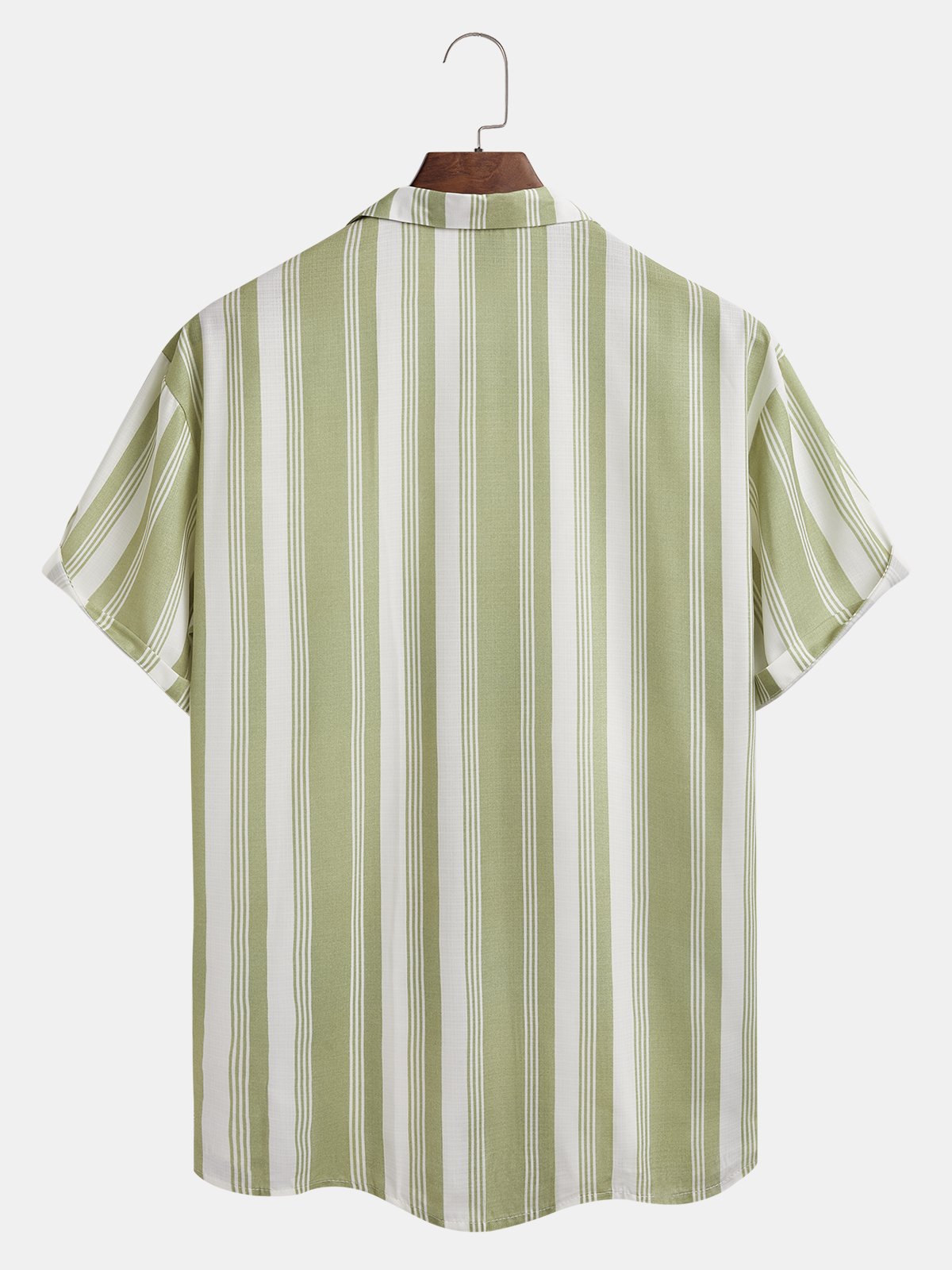 Striped Chest Pocket Short Sleeve Casual Shirt