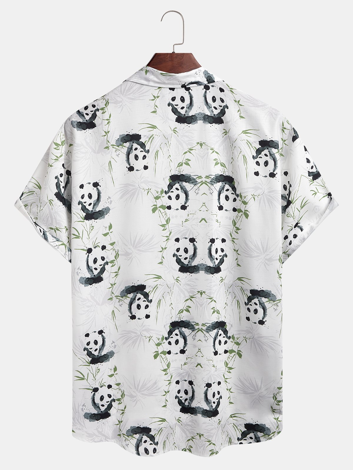 Bamboo Panda Chest Pocket Short Sleeve Resort Shirt