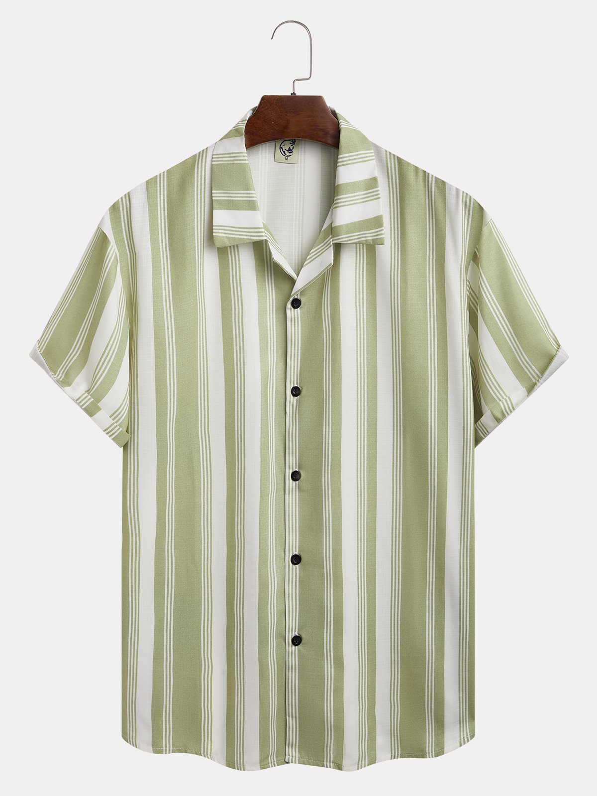 Striped Chest Pocket Short Sleeve Casual Shirt