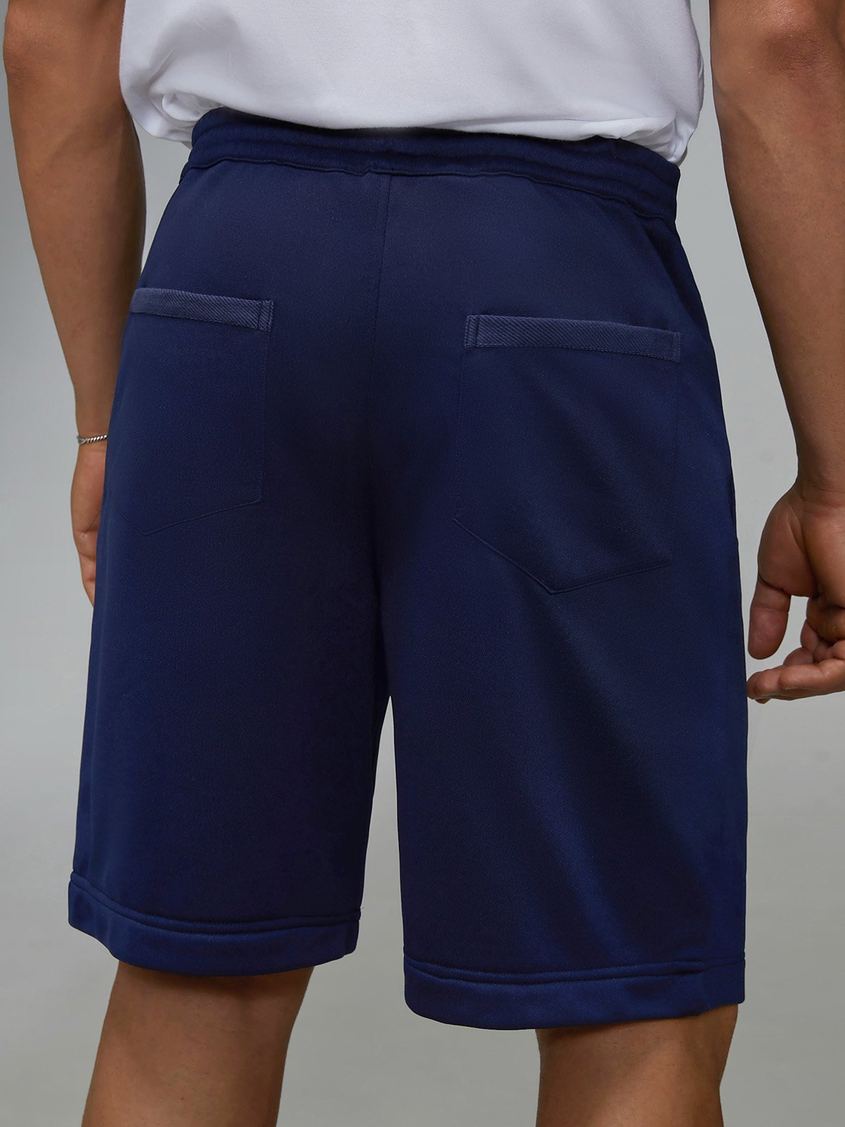 Plain Elastic-Waist Sweatshorts