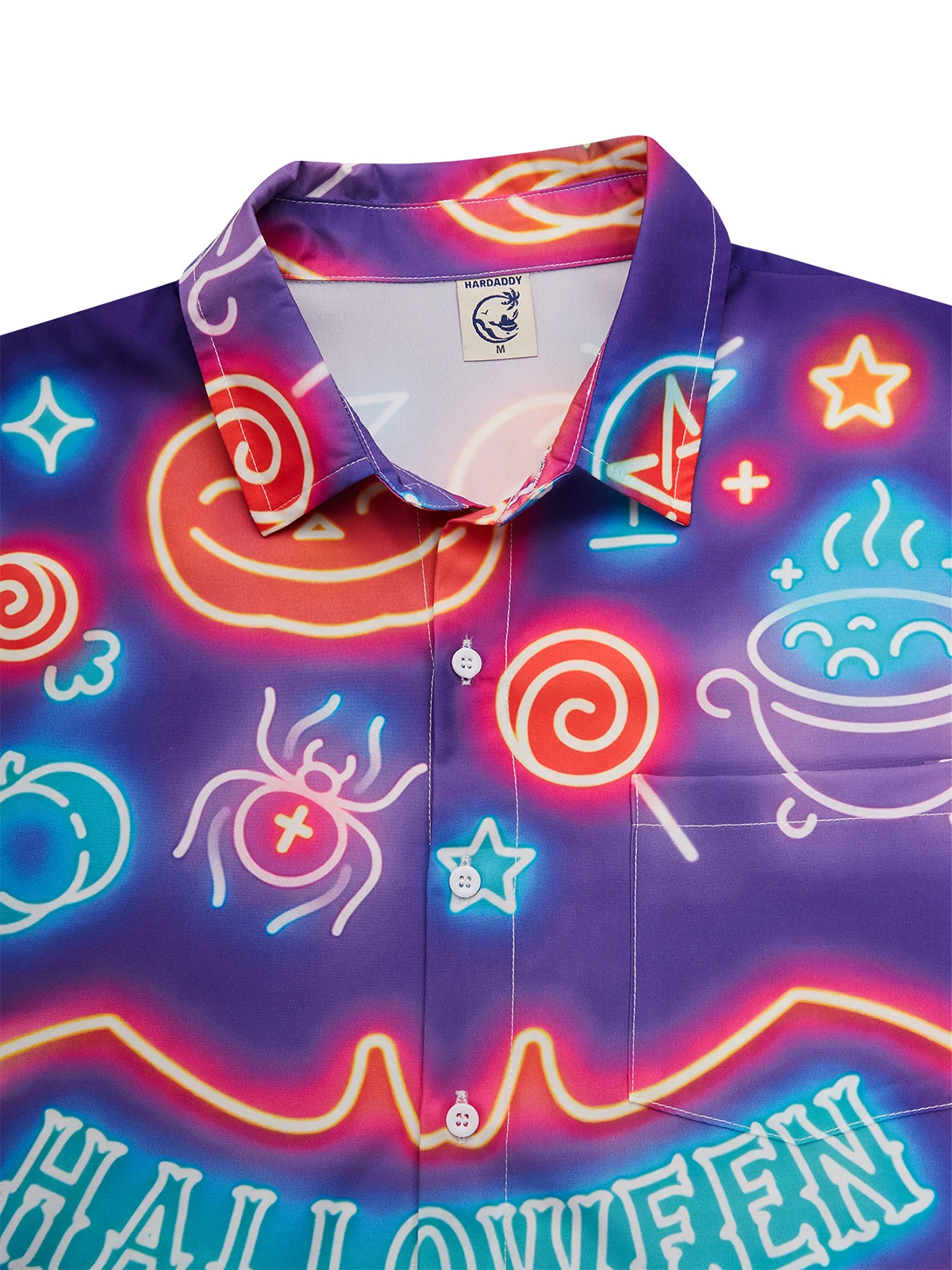 Halloween Chest Pocket Short Sleeve Shirt