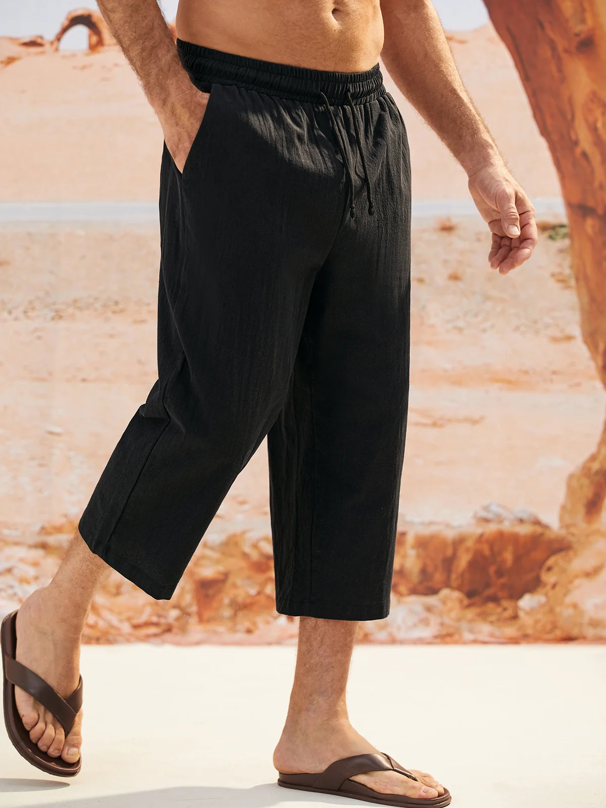 Cotton Elastic-Waist Pants