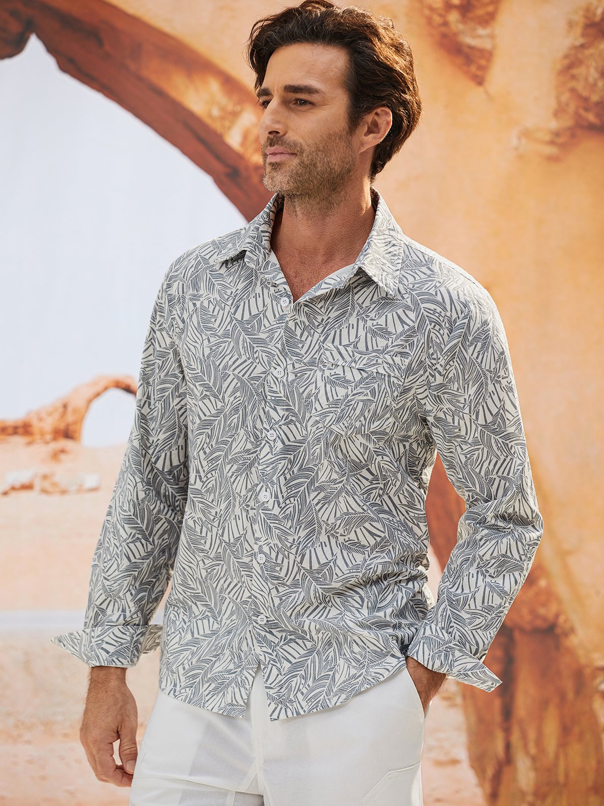 Hardaddy® Cotton Palm Tree Long Sleeve Shirt