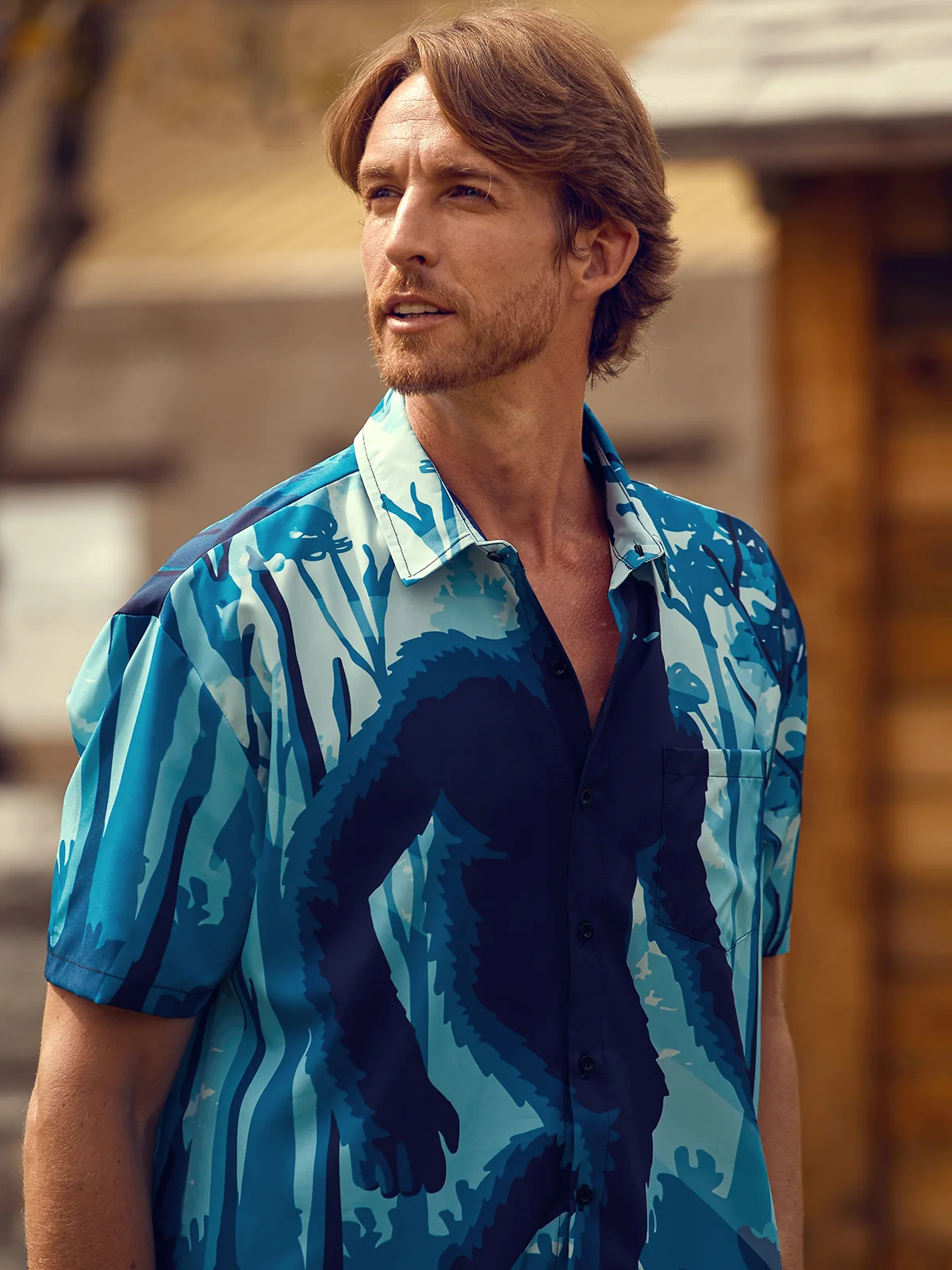  Chest Pocket Short Sleeve Casual Shirt
