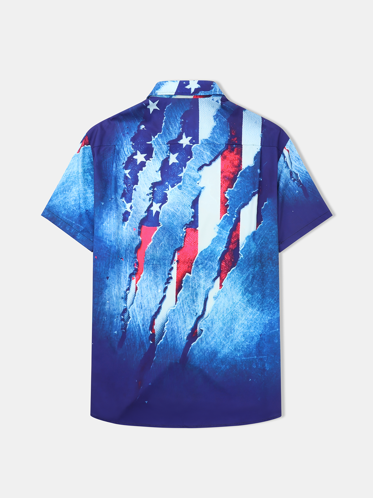 Flag Chest Pocket Short Sleeve Casual Shirt