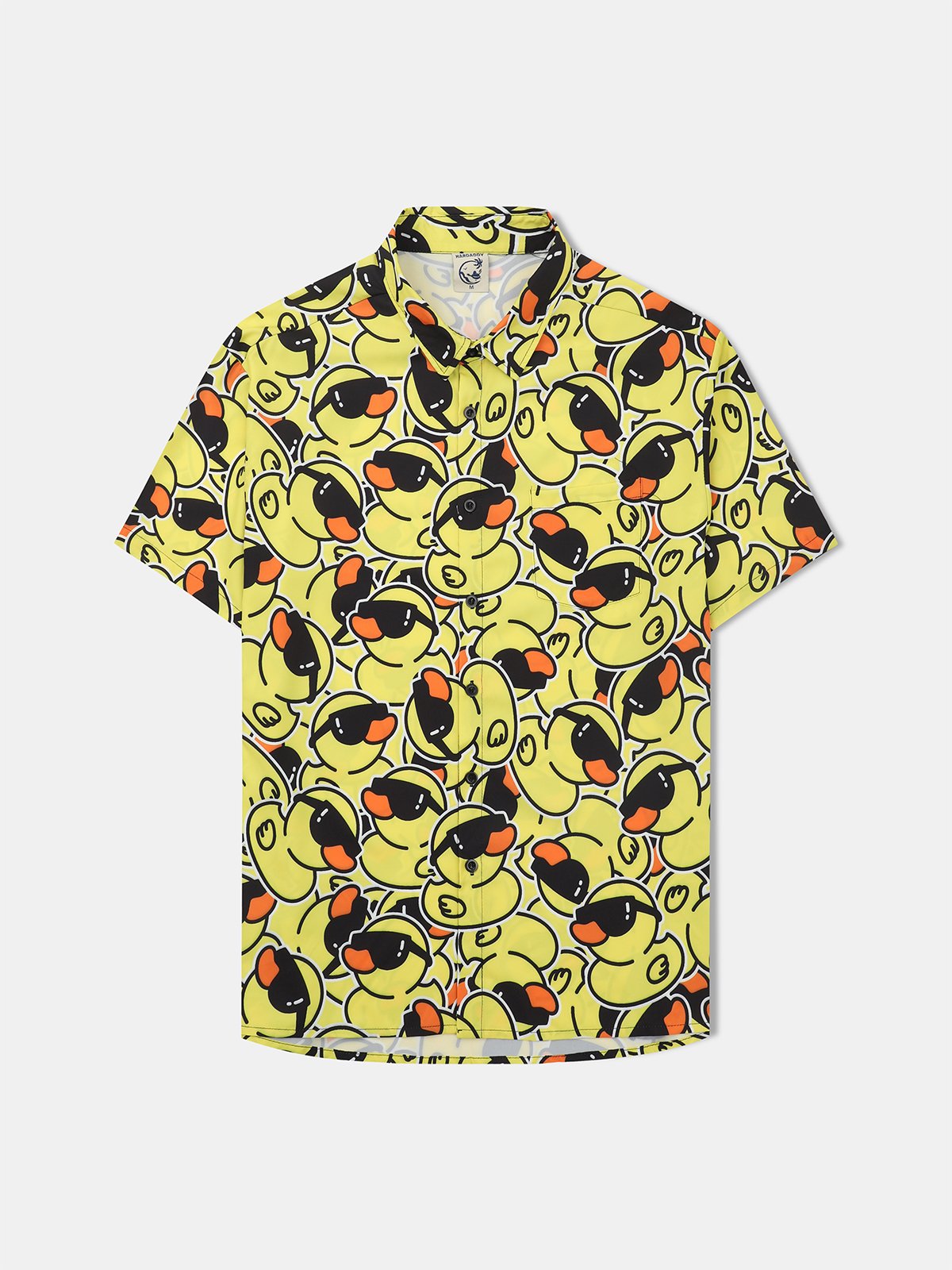 Hardaddy Duckling Chest Pocket Short Sleeve Casual Shirt