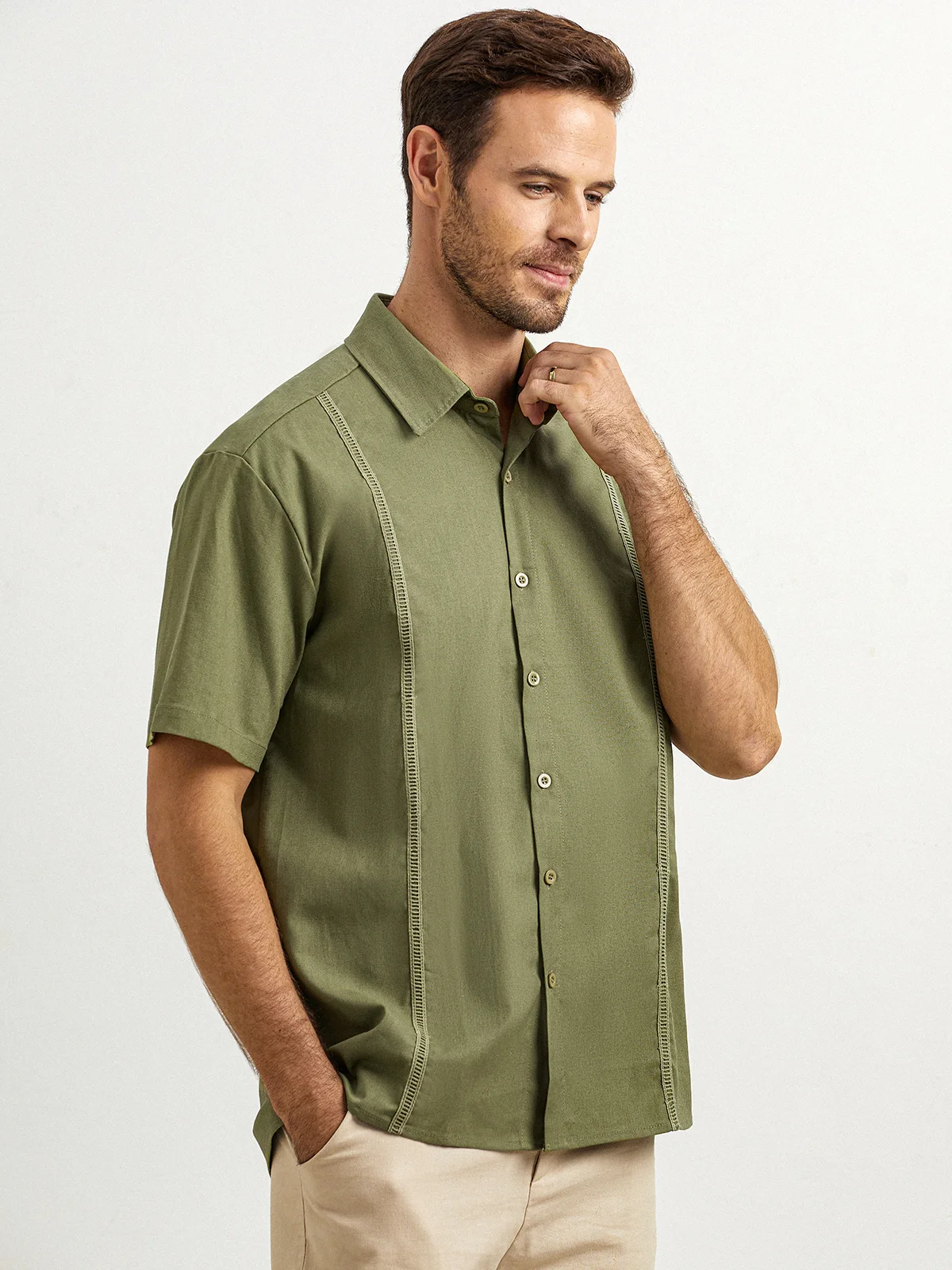 Hardaddy Cotton Ribbon Guayabera Shirt