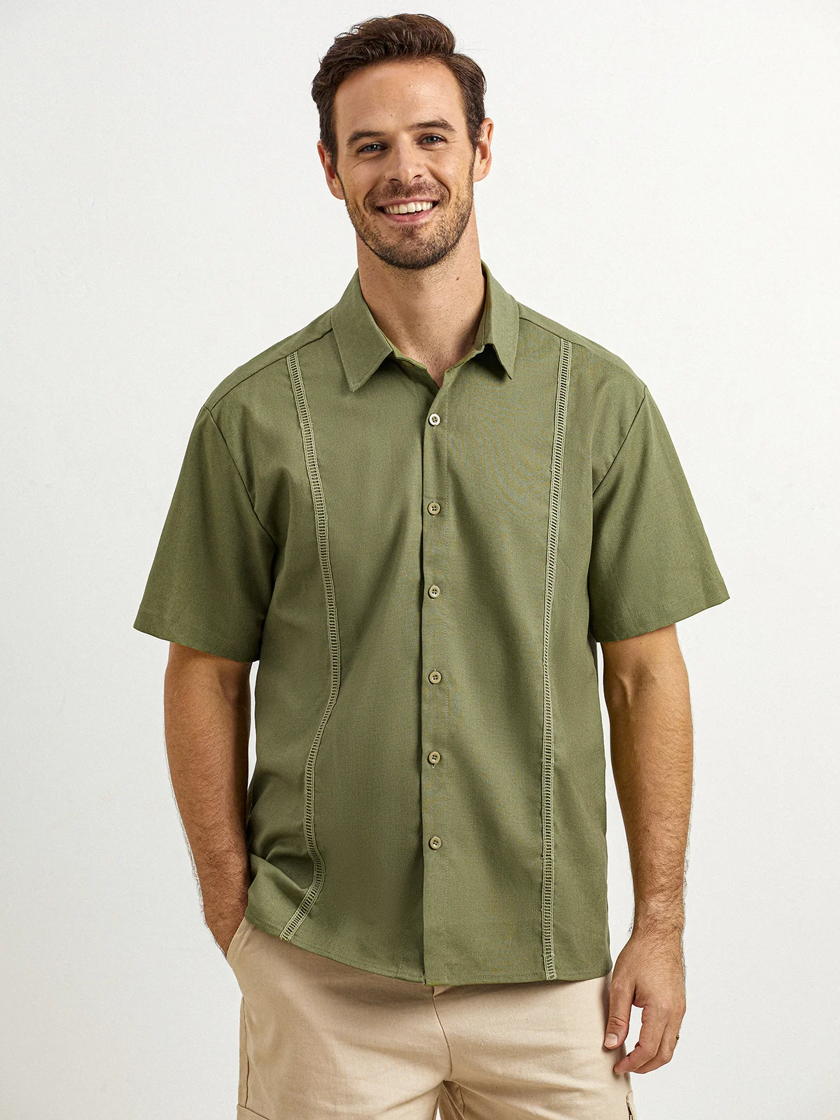 Hardaddy Cotton Ribbon Guayabera Shirt