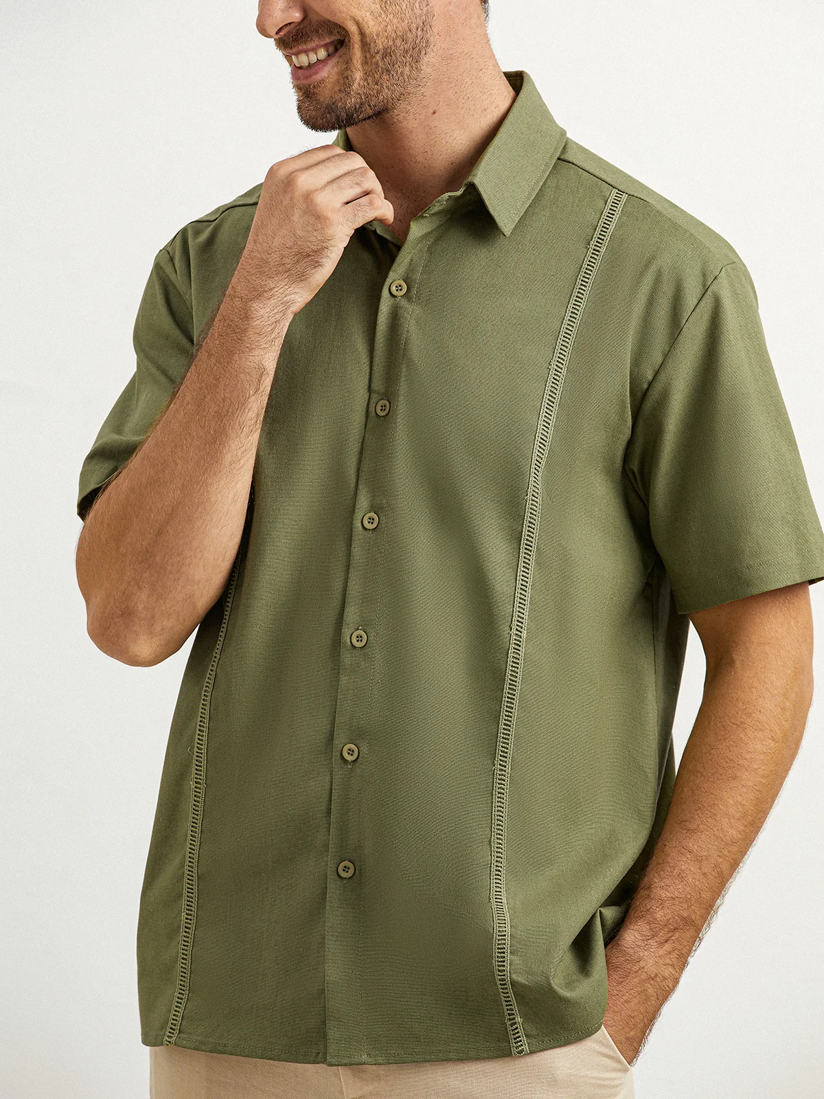 Hardaddy Cotton Ribbon Guayabera Shirt