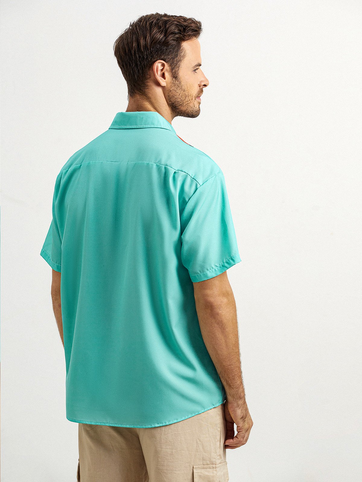 Floral Chest Pocket Short Sleeve Bowling Shirt