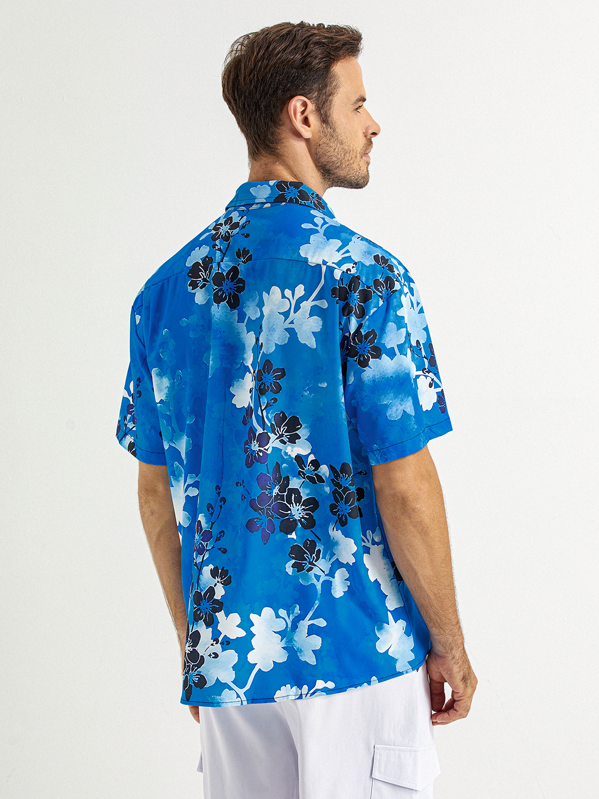 Floral Chest Pocket Short Sleeve Hawaiian Shirt