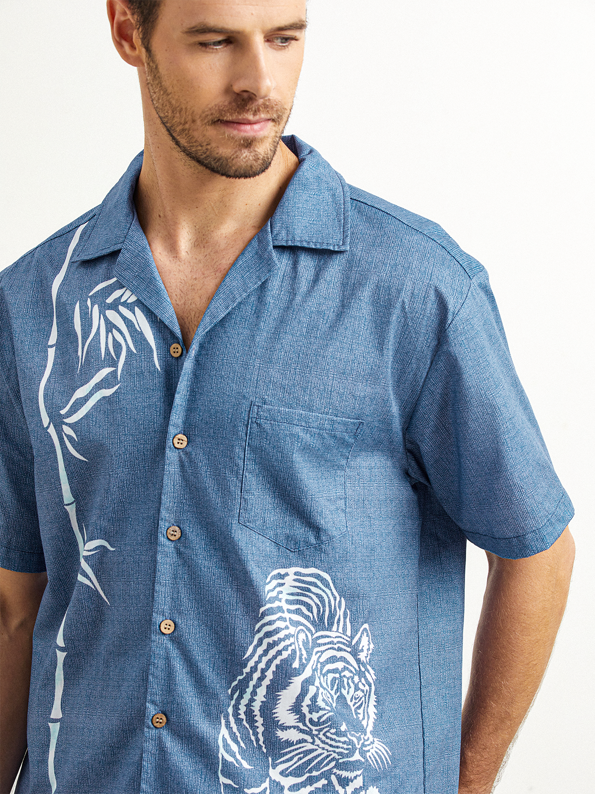 Hardaddy® Cotton Japanese Bamboo Tiger Aloha Shirt
