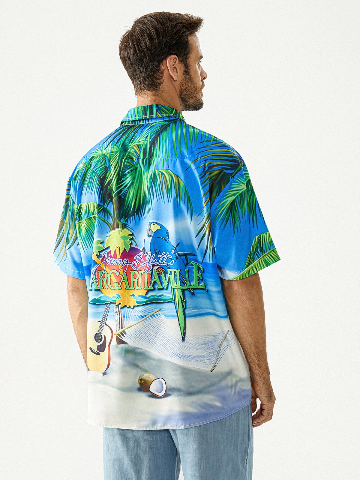 thumbnail image 2 of Allsense Men's Short Sleeve Cuban Guayabera Color Collared Shirts Party Red 3xl 2 of 10