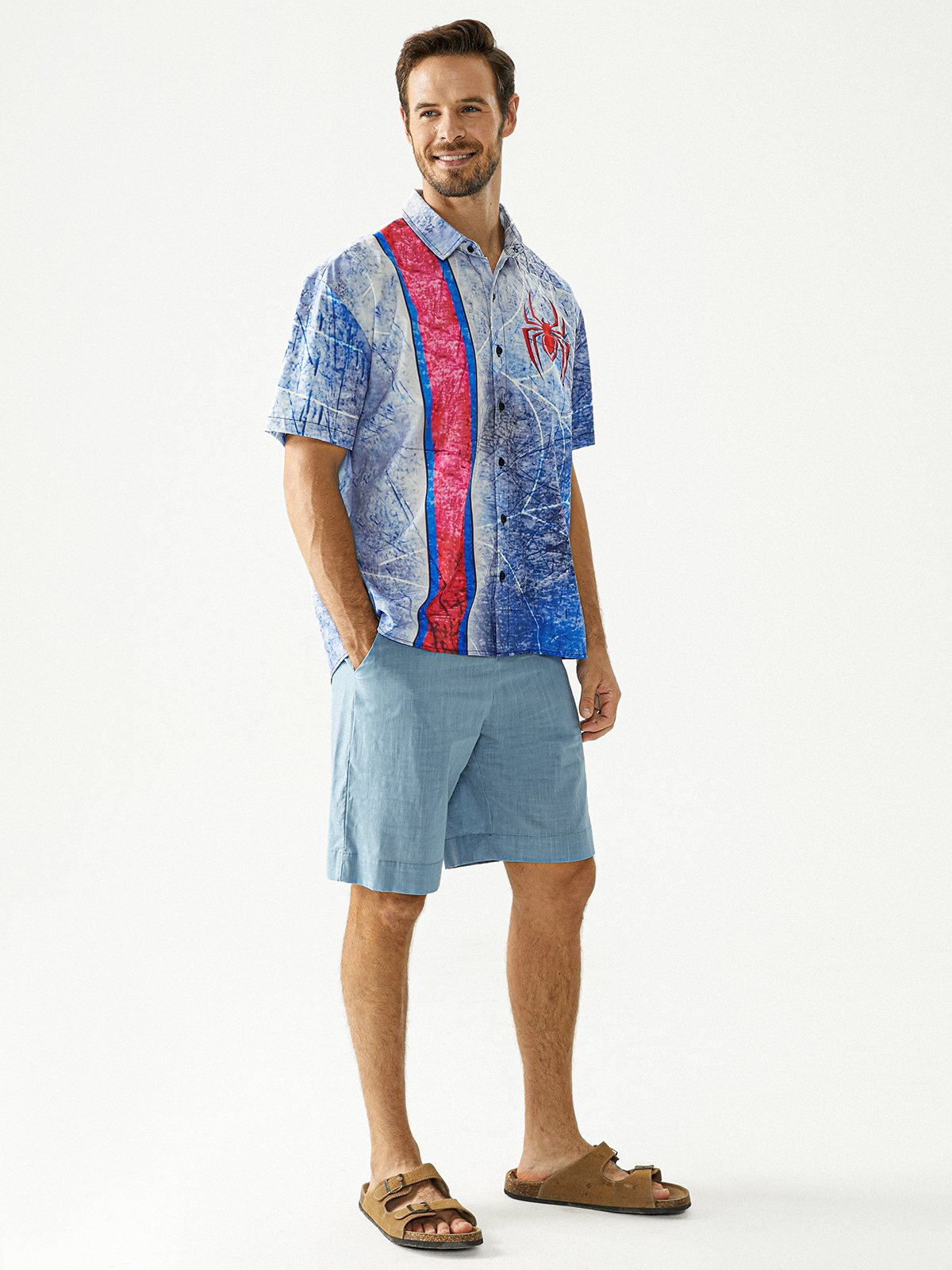 Spider Chest Pocket Short Sleeve Bowling Shirt