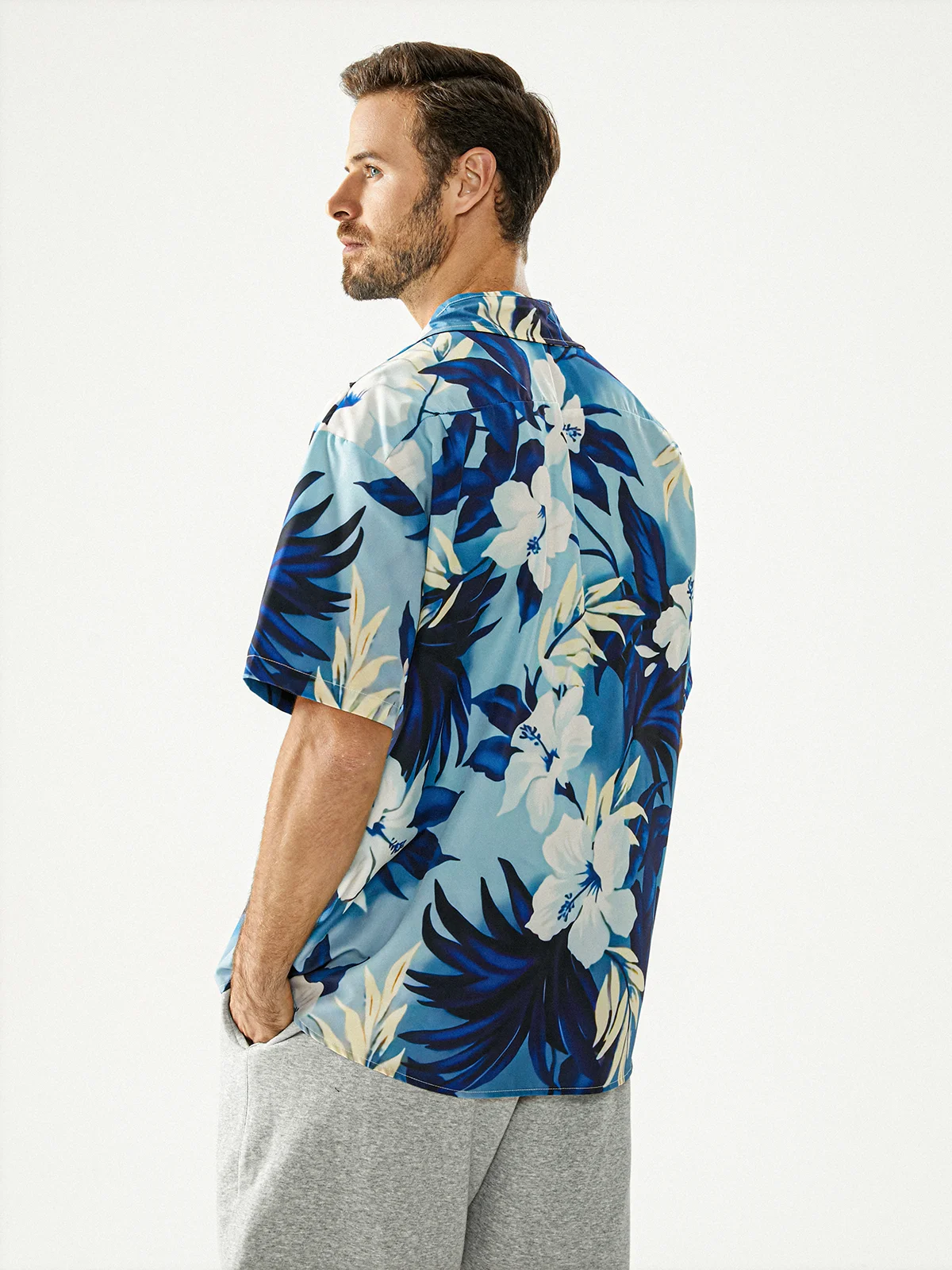 Floral Chest Pocket Short Sleeve Hawaiian Shirt