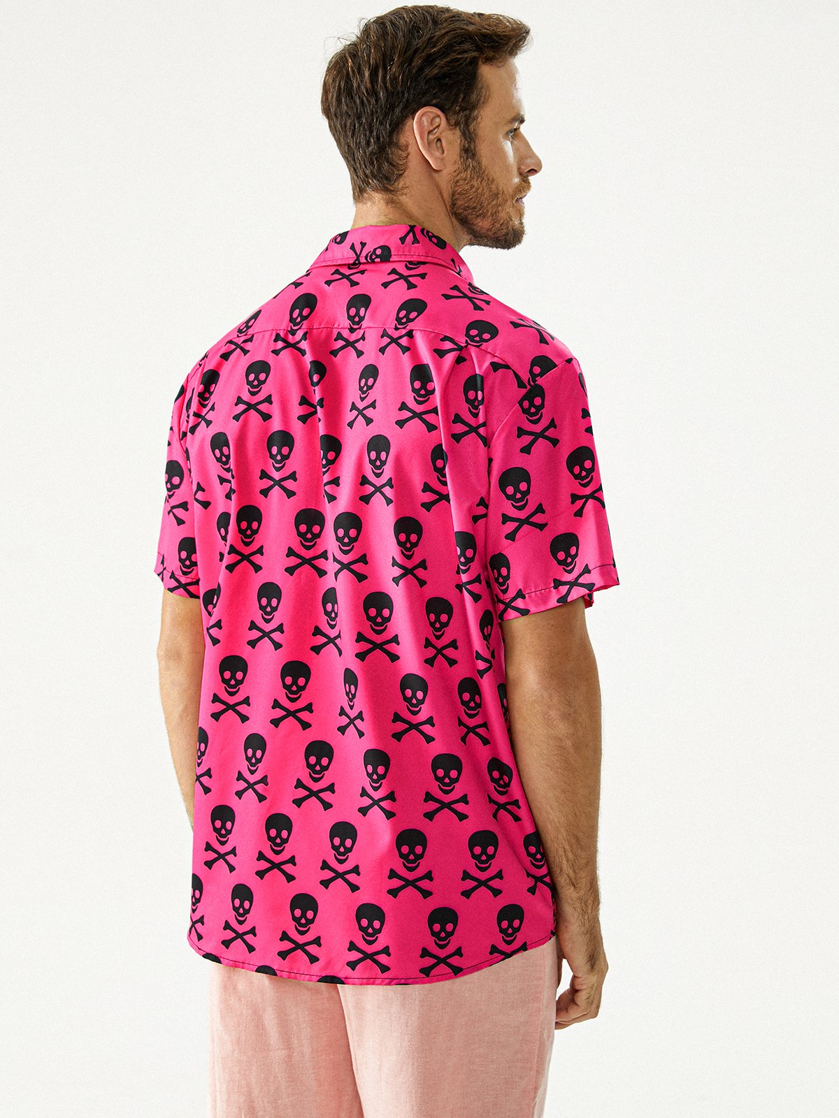 Hardaddy Funky Skull Chest Pocket Short Sleeve Hawaiian Shirt