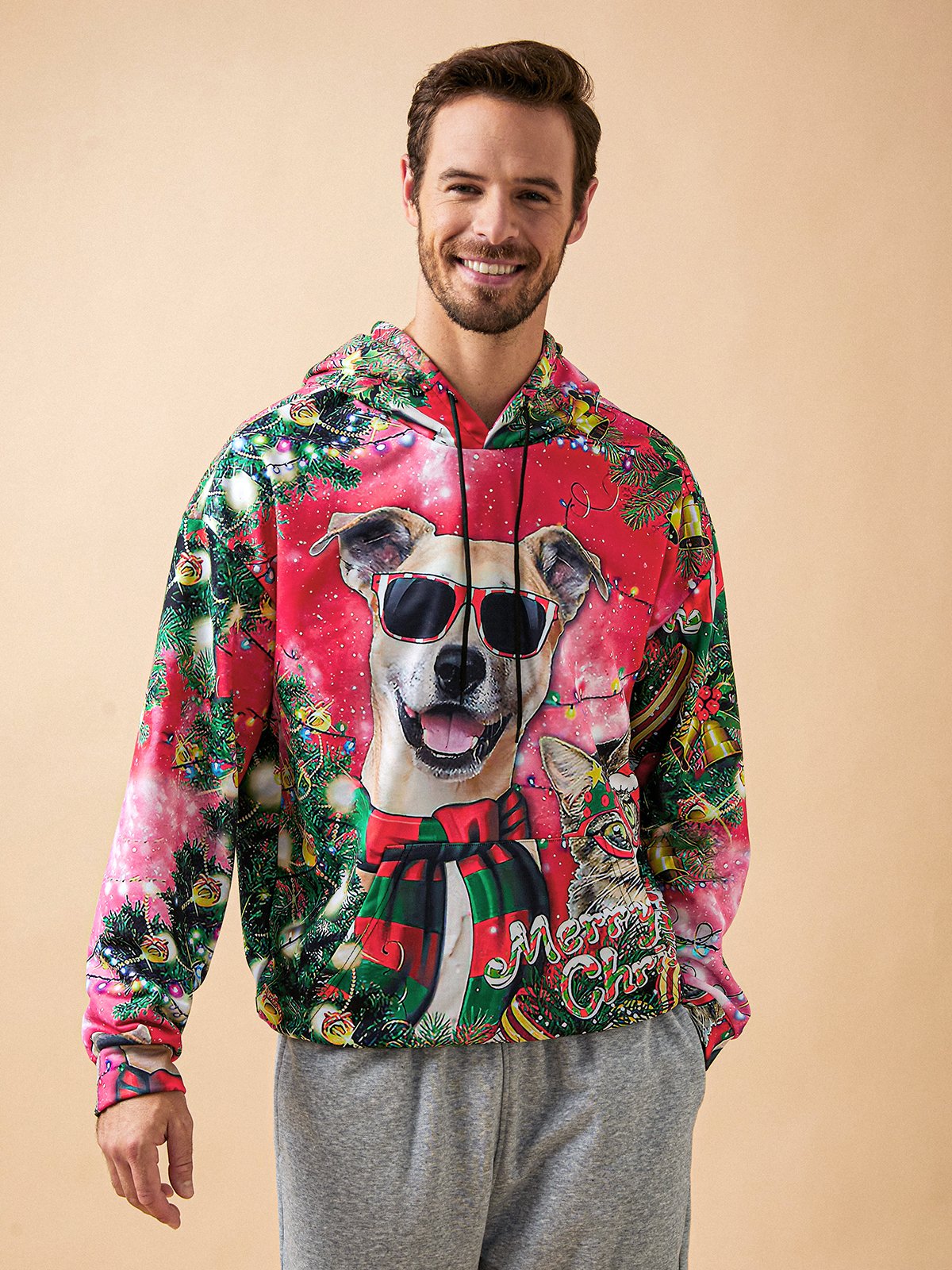 Christmas Cat Casual Hoodie