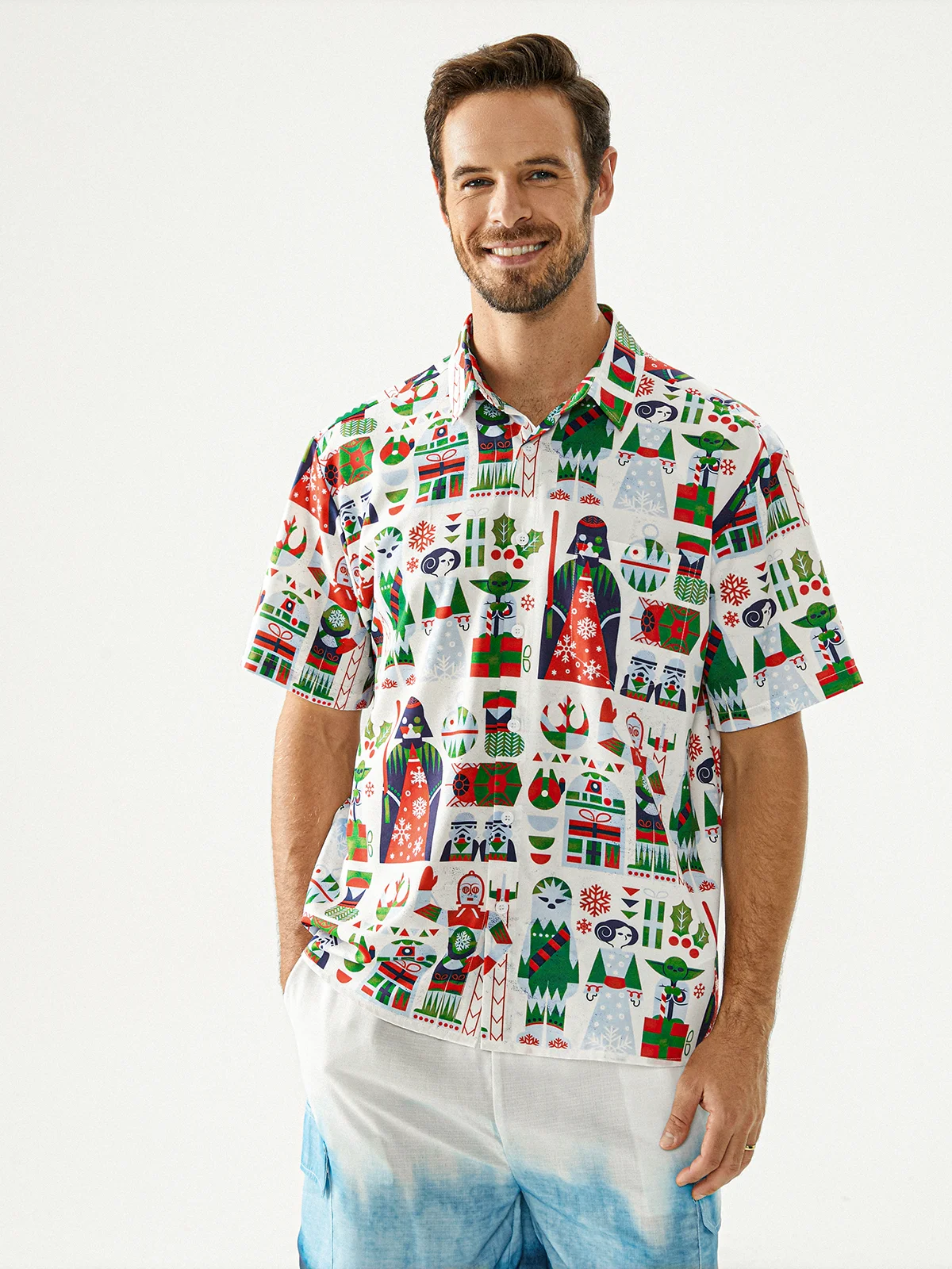 Christmas Chest Pocket Short Sleeve Shirt