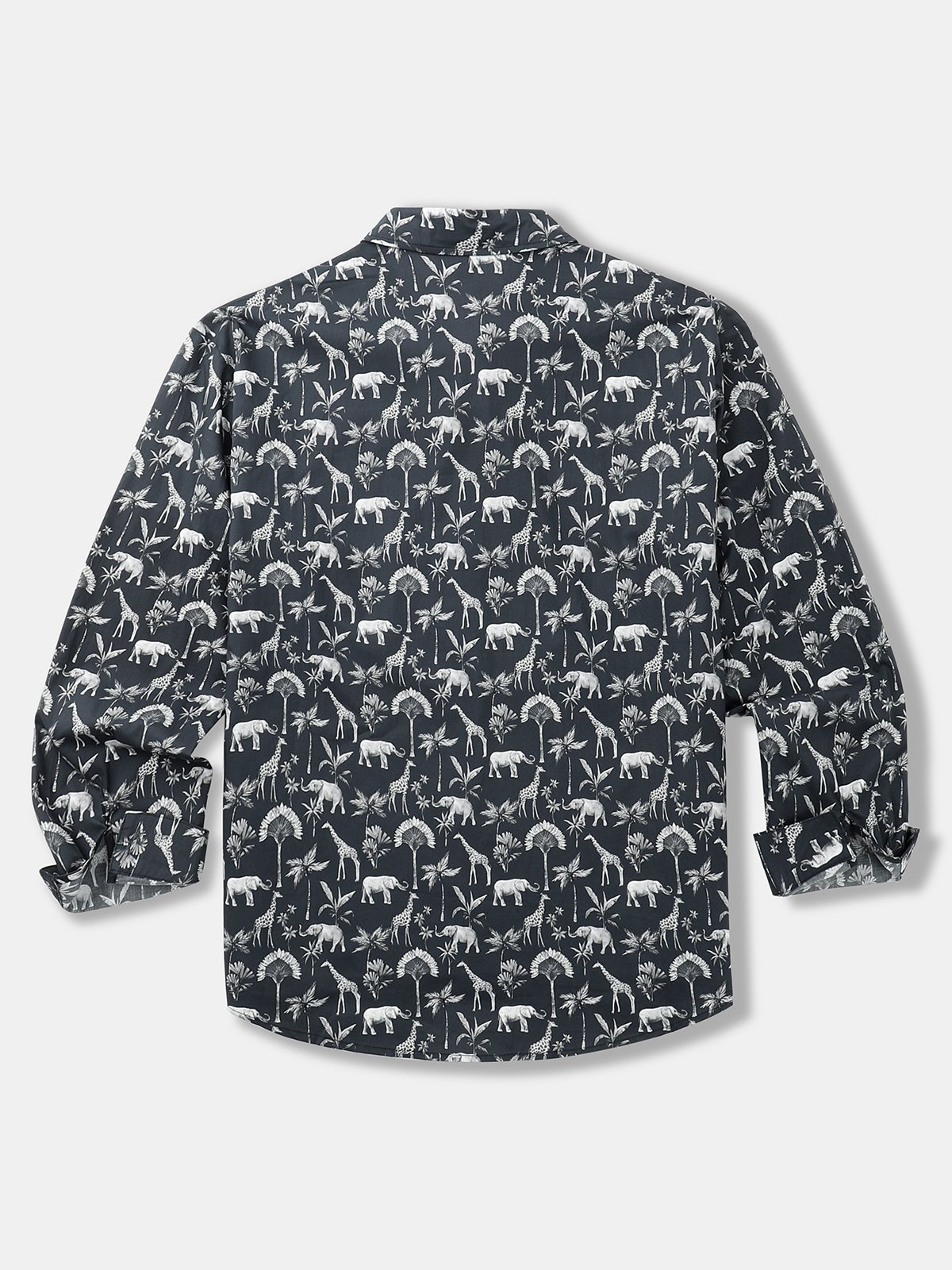 Hardaddy Tropical Animals Chest Pocket Long Sleeve Casual Shirt