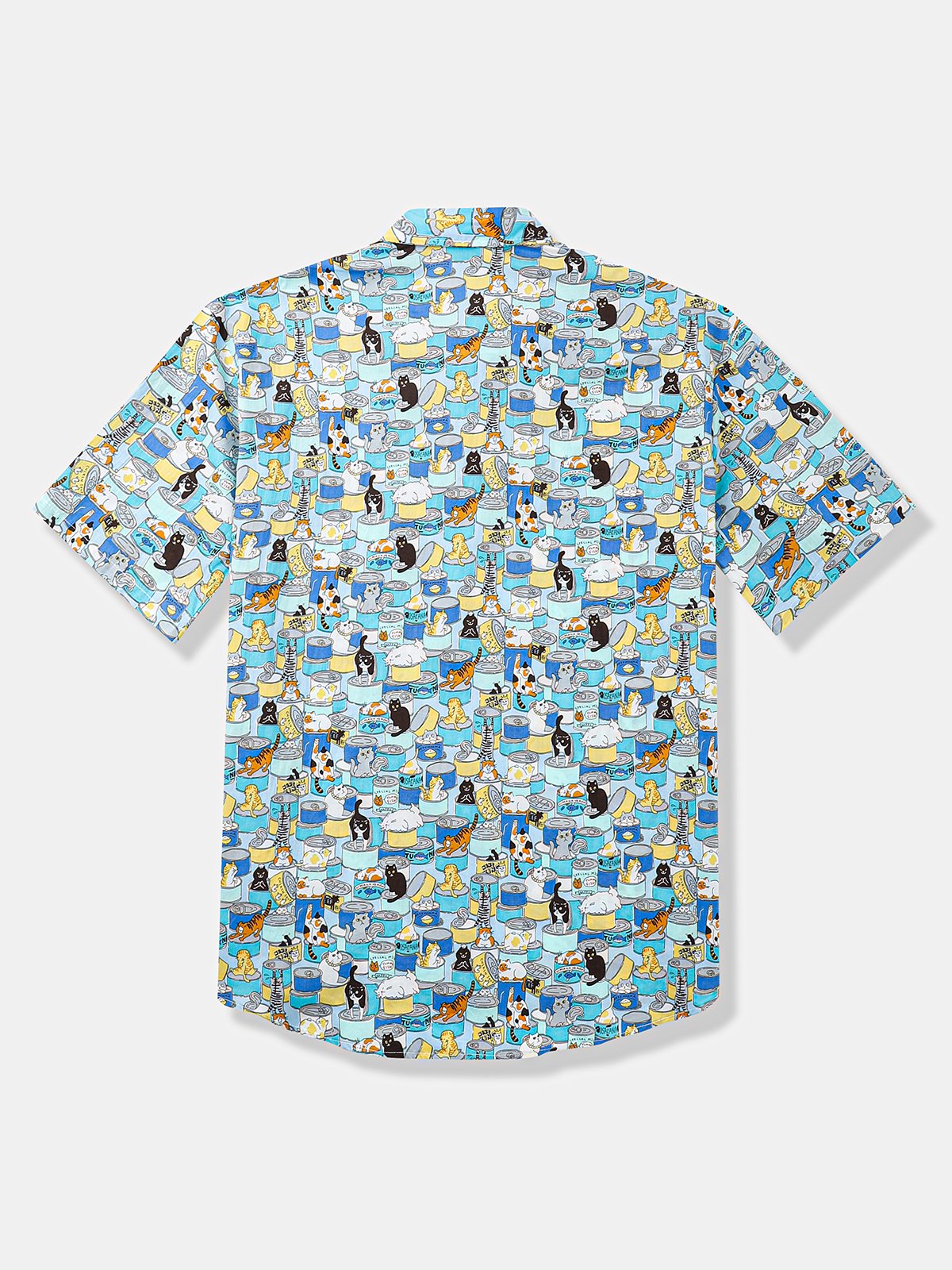 Hardaddy Cotton Cat Chest Pocket Short Sleeve Casual Shirt