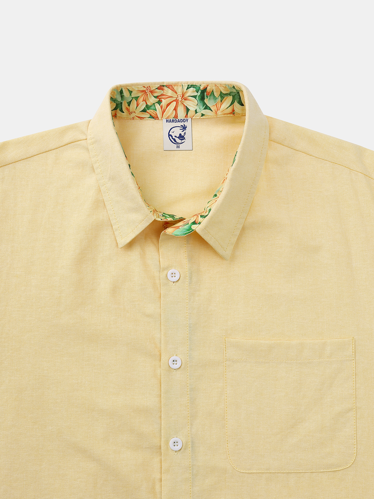 Hardaddy Cotton Floral Contrast Short Sleeve Shirt
