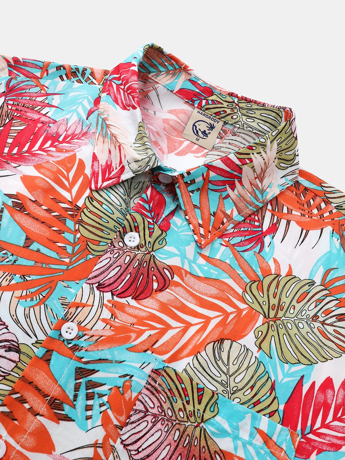 Hardaddy Tropical Floral Chest Pocket Short Sleeve Casual Shirt