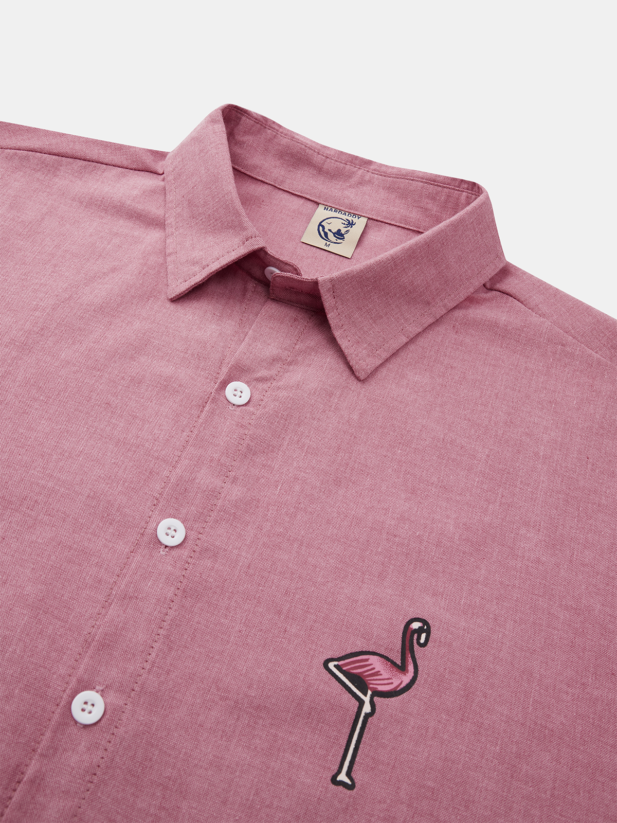 Hardaddy® Cotton Flamingo Embroidered Shirt