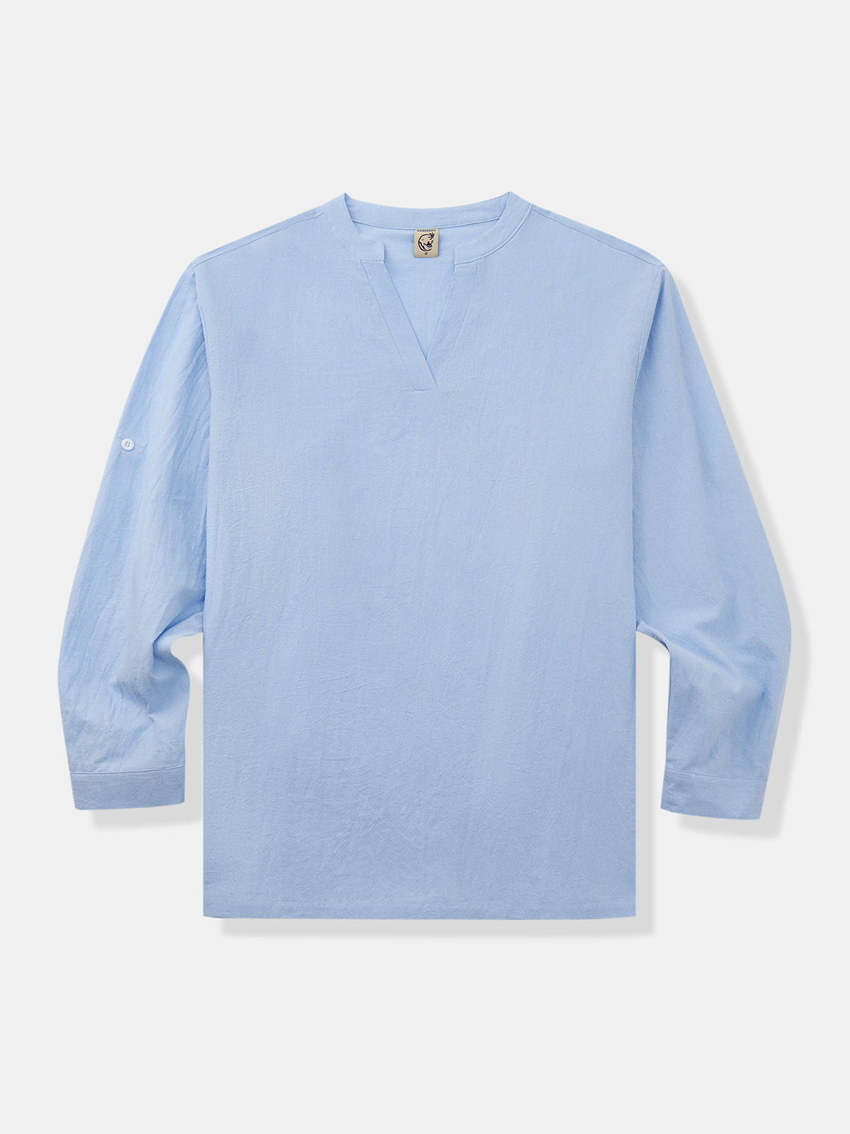 Hardaddy Cotton Plain Long Sleeve V Neck Shirt