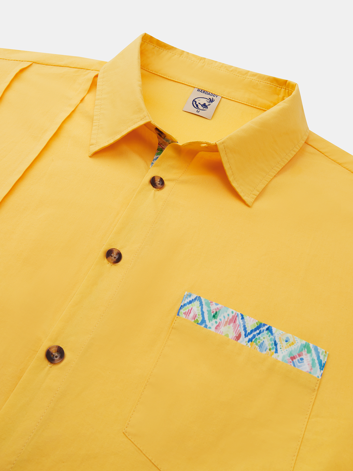 Hardaddy Cotton Contrast Geometric Pattern Casual Shirt