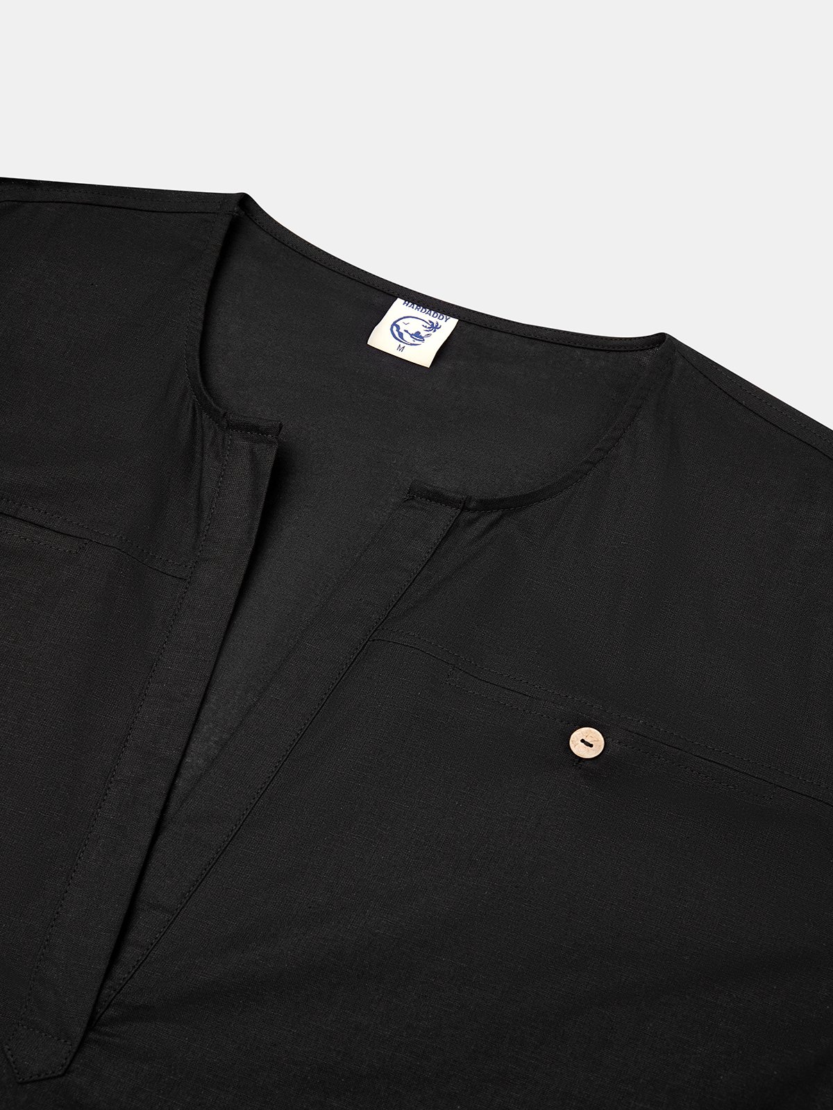 Hardaddy Plain Cotton Chest Pocket Long Sleeve Casual Shirt