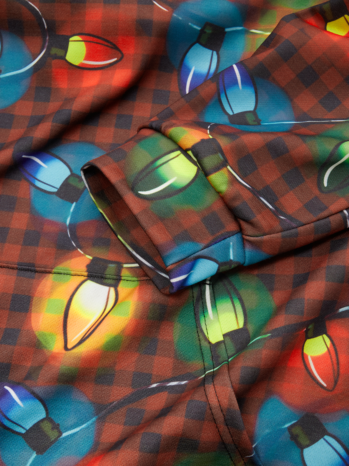 Christmas Lights Plaid Hoodie