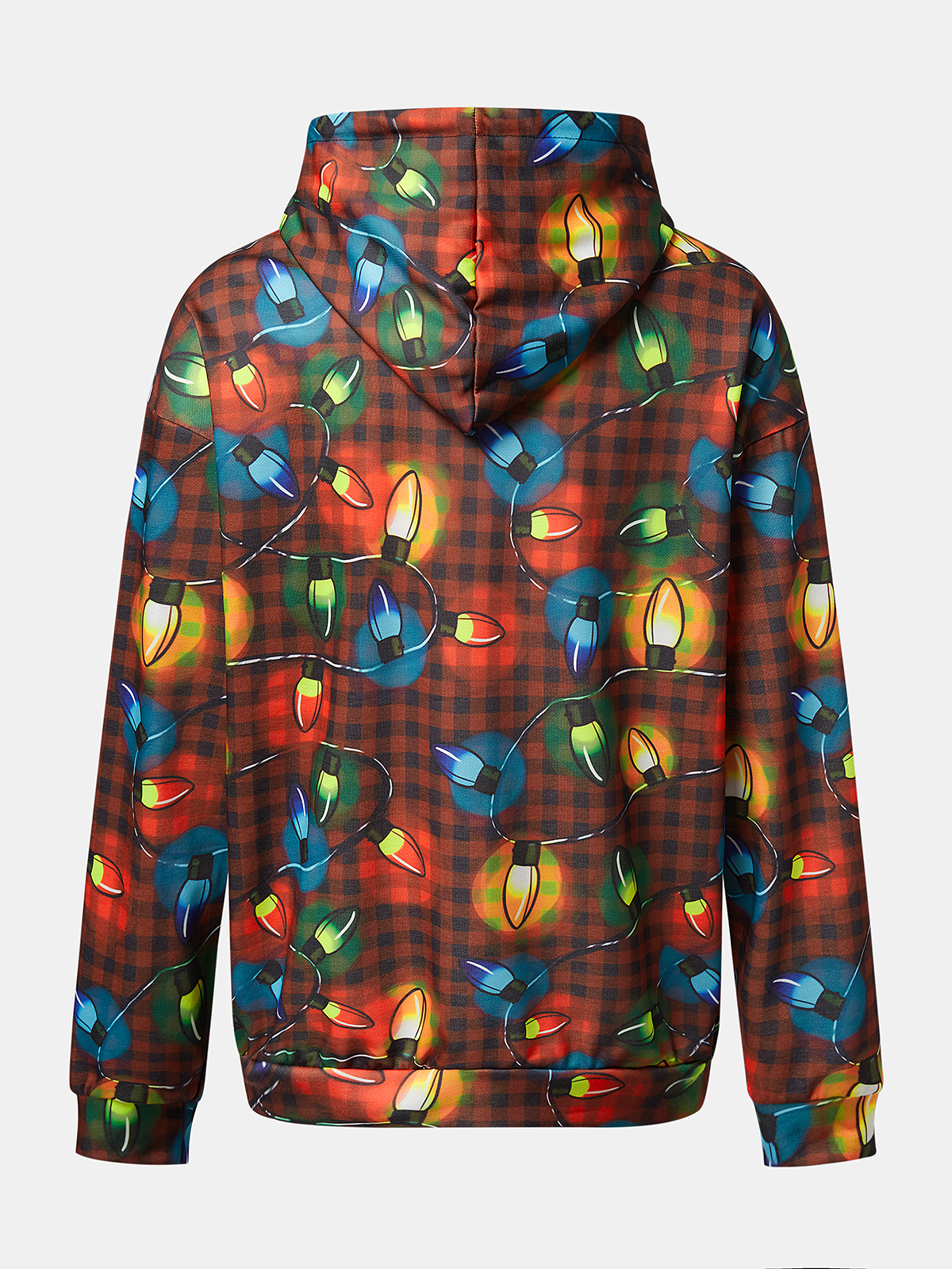 Christmas Lights Plaid Hoodie