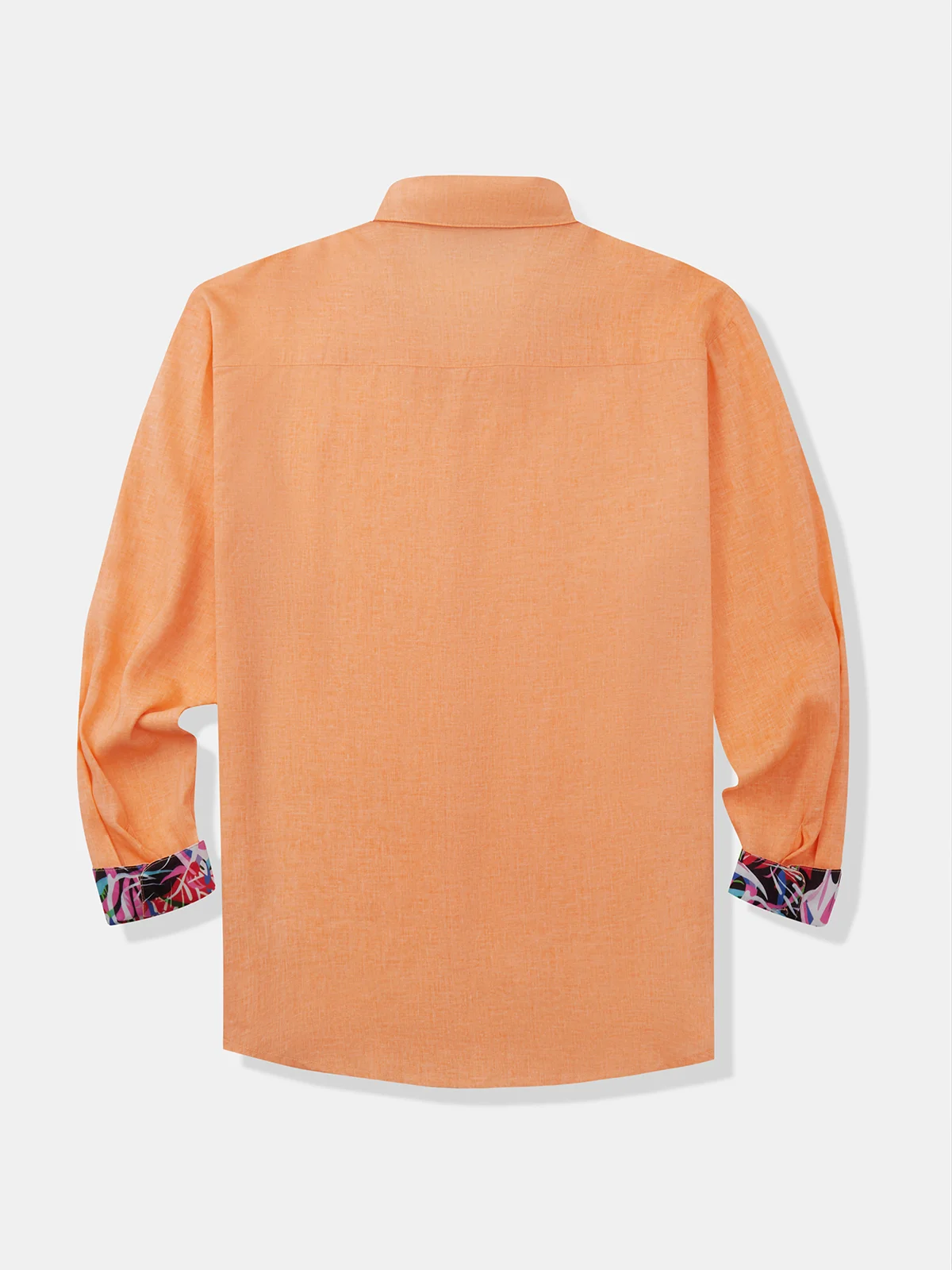 Plain Stitching Contrasting Floral Long Sleeves Casual Shirt